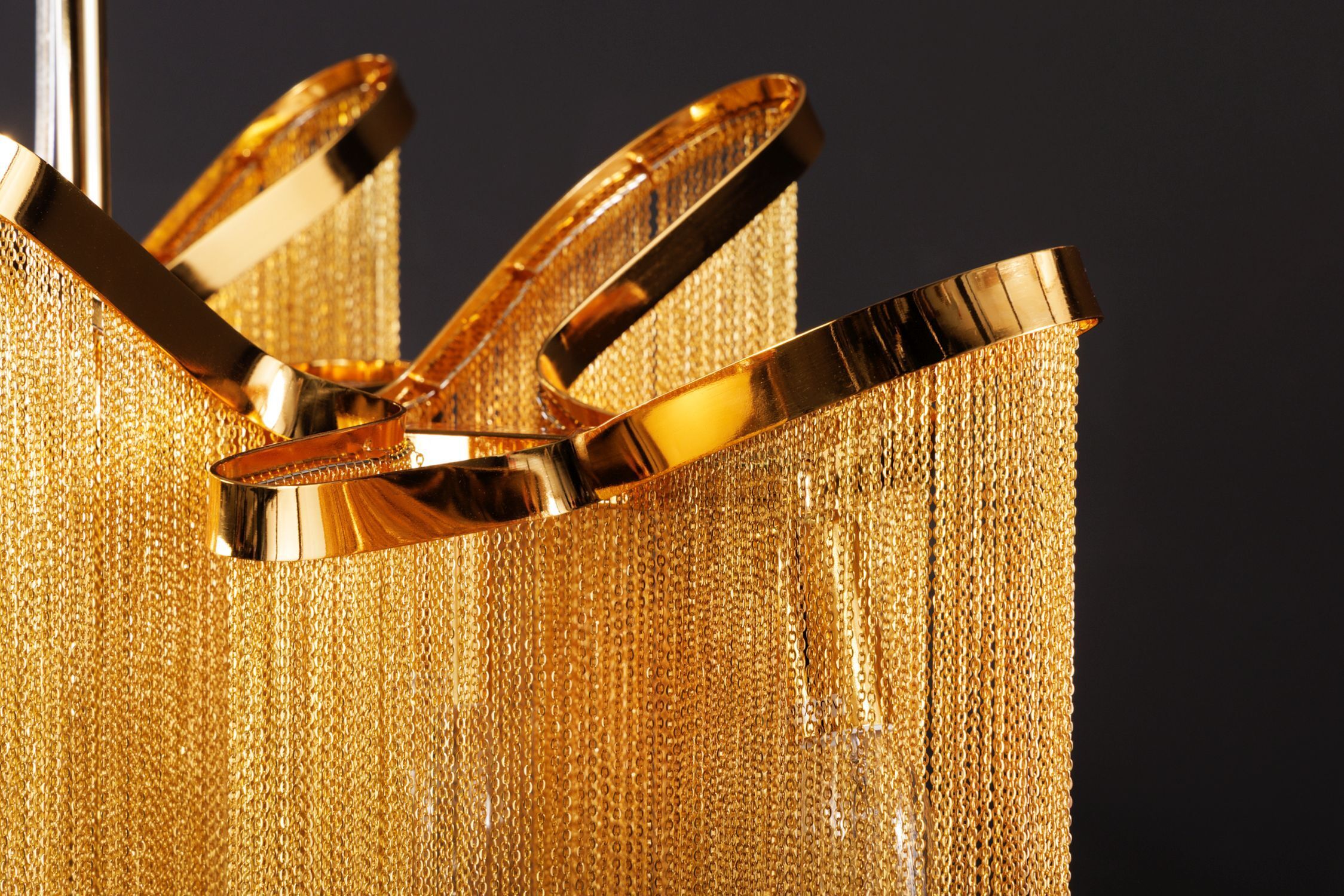 Hängelampe Klassisch Metall in Gold E14 120 cm lang