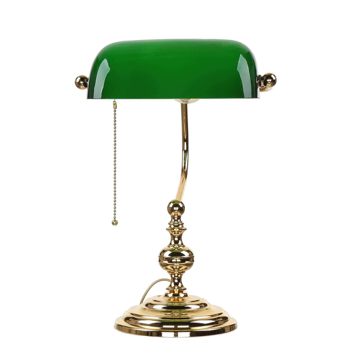 Banker Tischlampe Gold 24K aus Echt-Messing