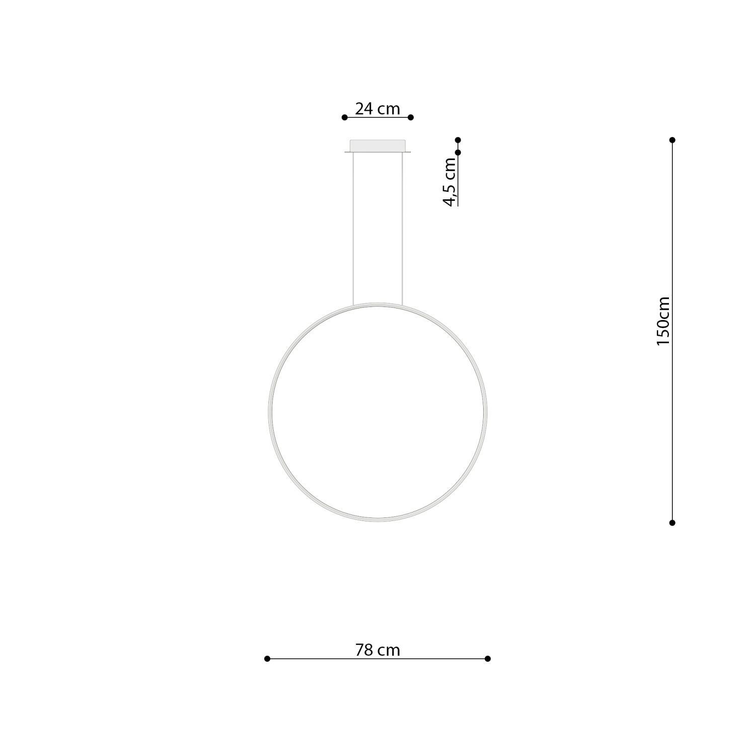 LED Hängelampe Weiß Ring Ø 78 cm 4000 K Modern Design