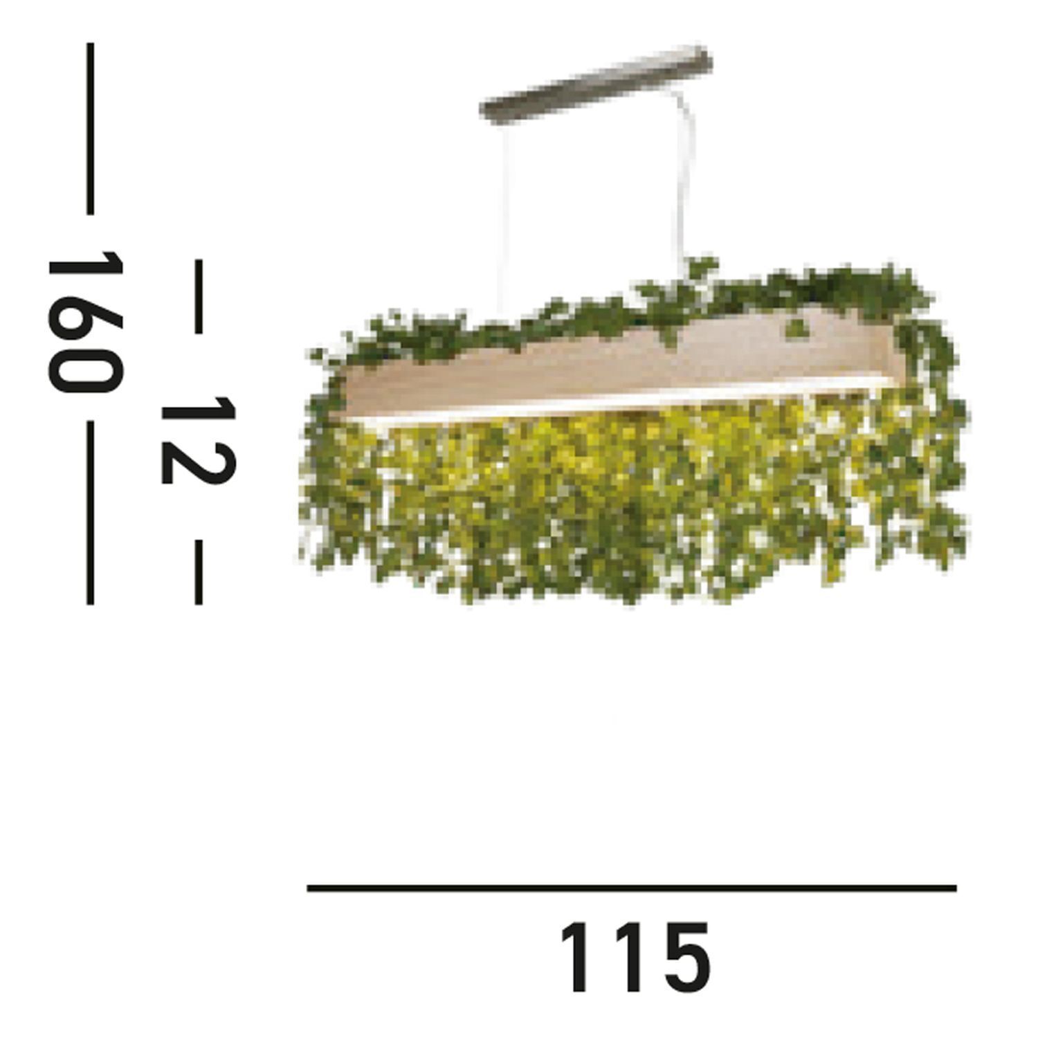 LED Hängelampe Metall Holz 1404 lm 115 cm lang wohnlich