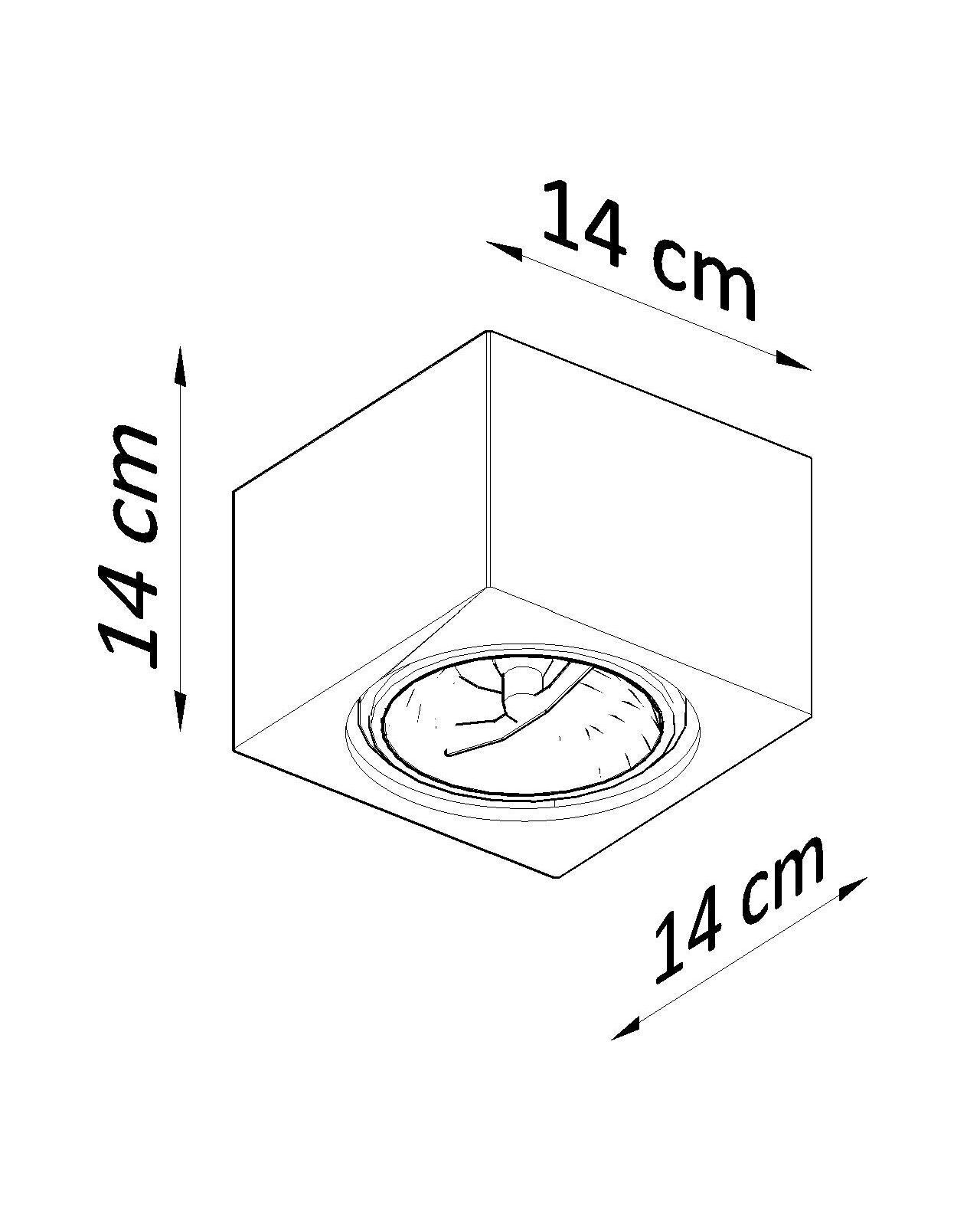 Deckenspot Weiß Keramik H: 14 cm klein bemalbar Würfel