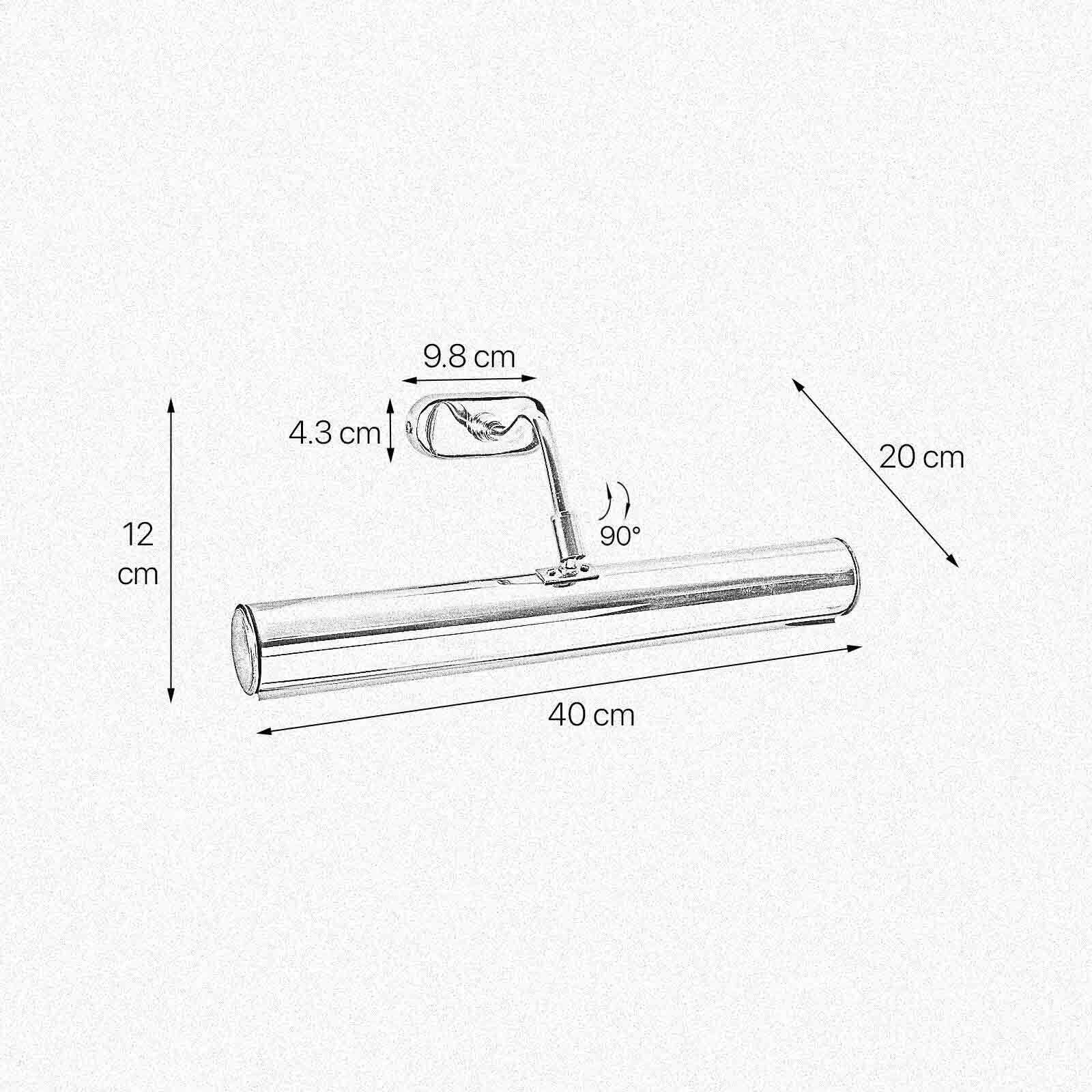 Bilderleuchte Messing B: 40 cm 2x E14 schwenkbar