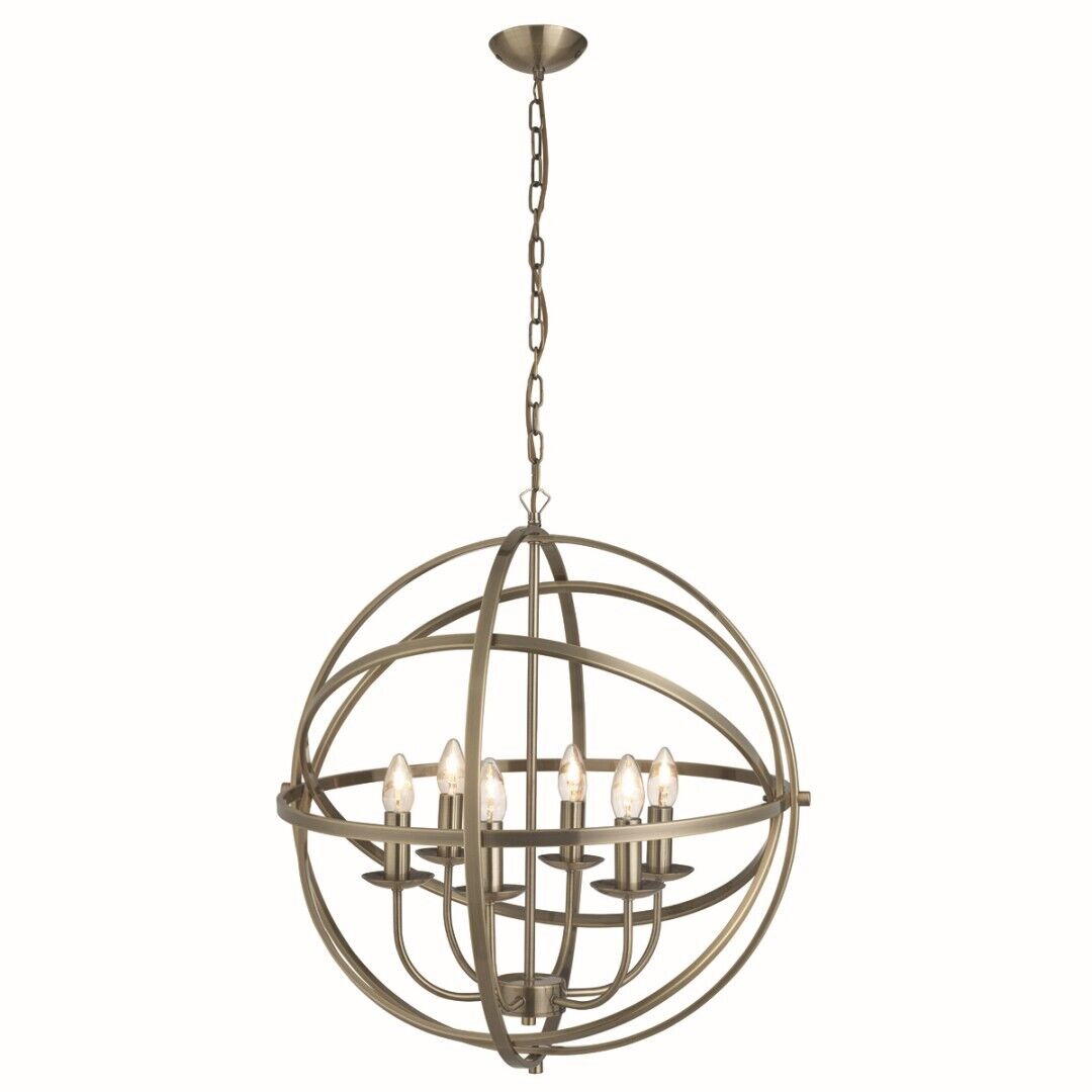 Hängeleuchte in Bronze 6-flmg