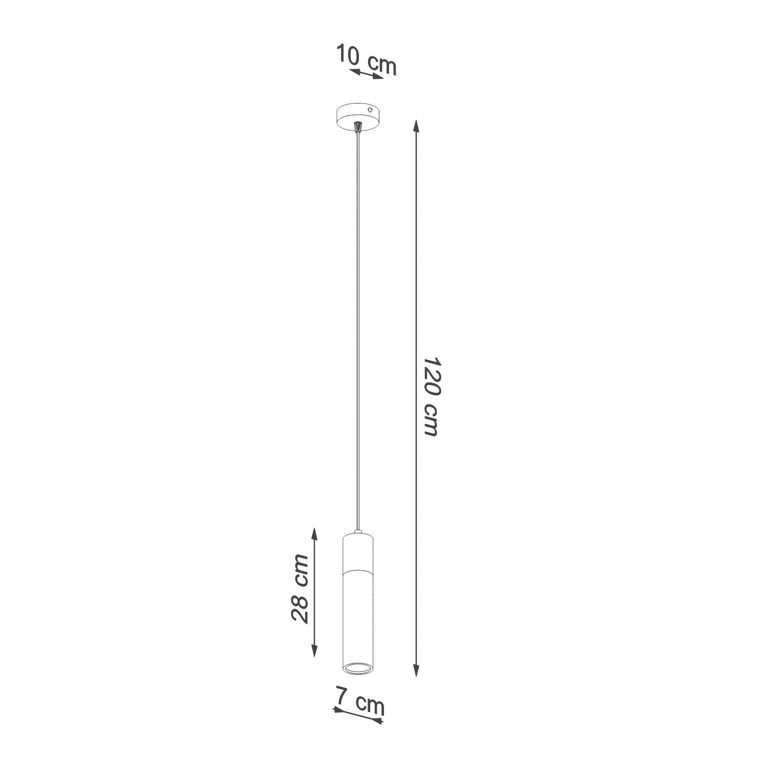 Pendelleuchte Beton Holz Ø 7 cm schmal Grau GU10