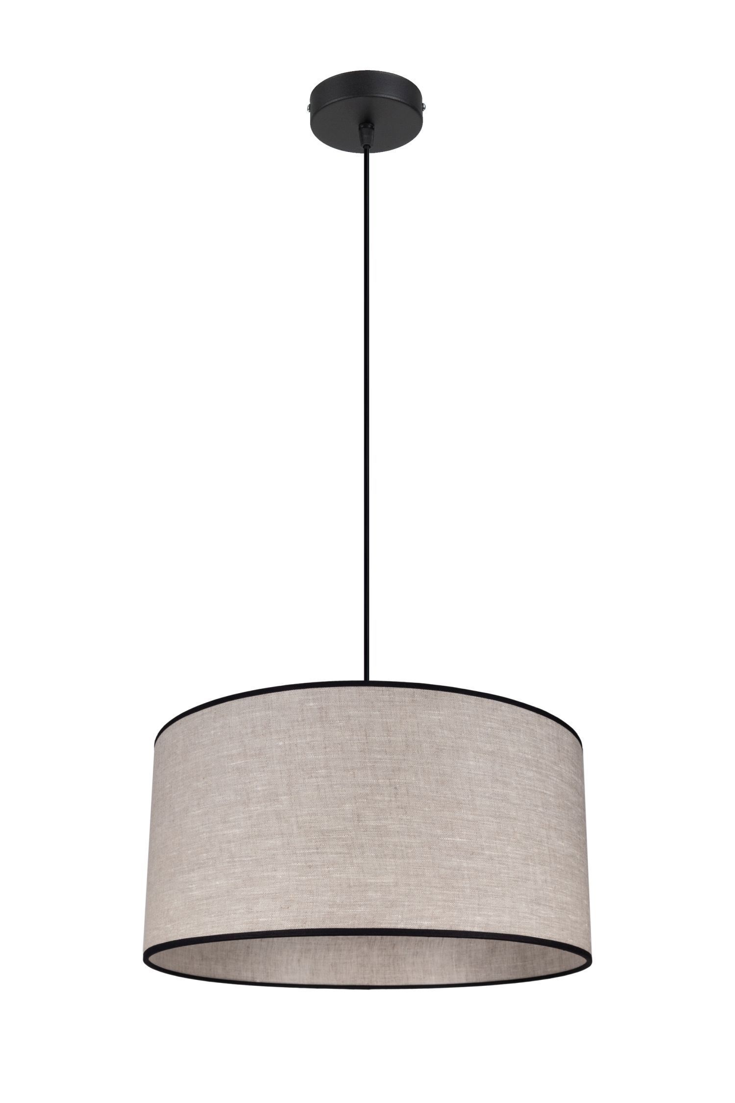 Stoff Hängelampe blendarm Schwarz Beige E27 Ø40 cm rund
