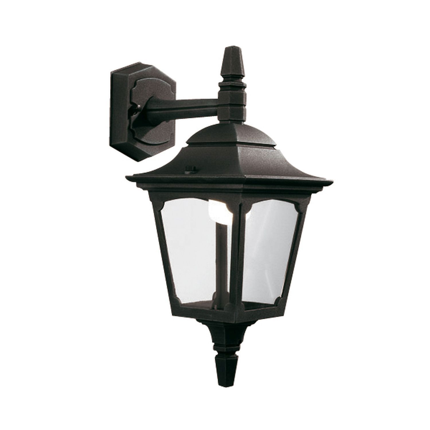 Schwarze Wandlampe Aluminium IP44 Rustikal Haus