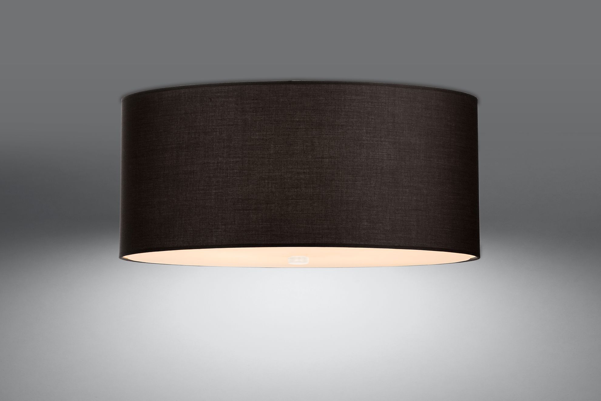 Deckenleuchte Stoff Glas Ø 70 cm H: 35 cm Schwarz