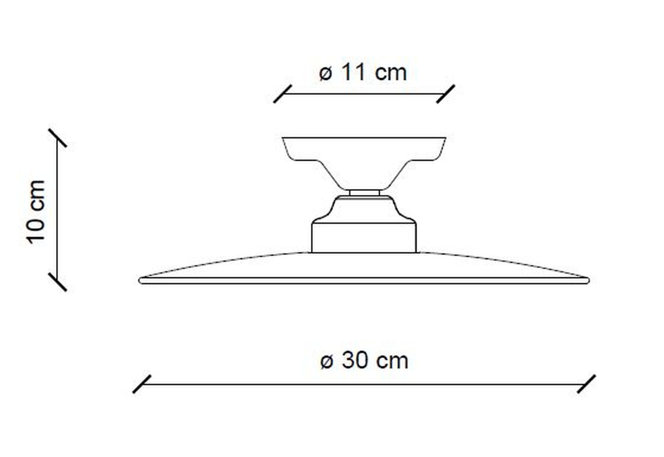 Deckenleuchte Metall Keramik D: 30 cm rund Weiß Schwarz