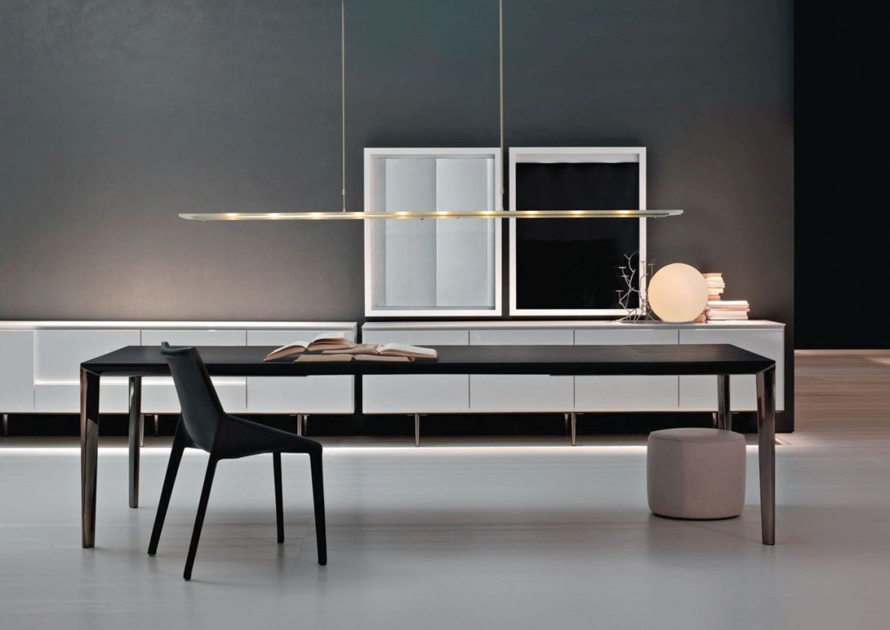 Dimmbare LED Pendellampe Glasschirm Modern Schwarz