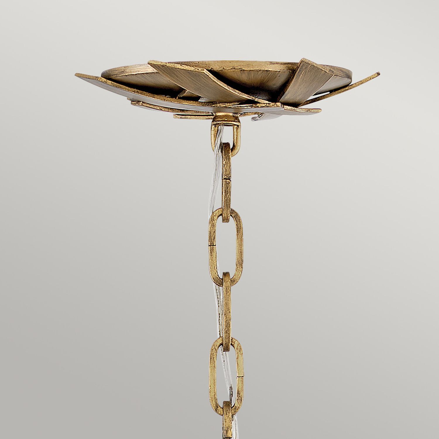 Hängelampe Metall Kristall Ø 91,4 cm groß H: max. 415,1 cm