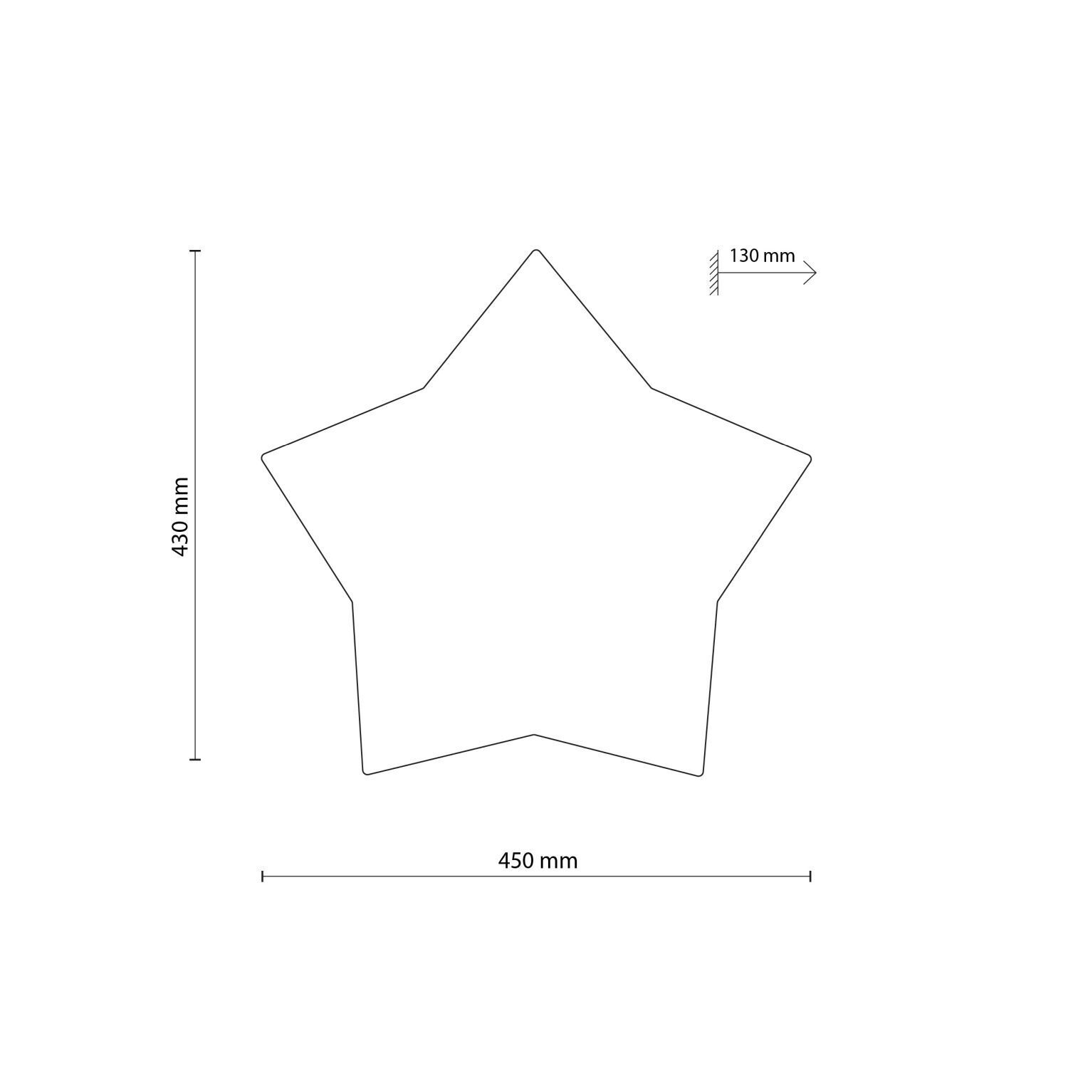 Kinderzimmerlampe Weiß Stern L: 45 cm Stoff Weiß 2x E27 Decke