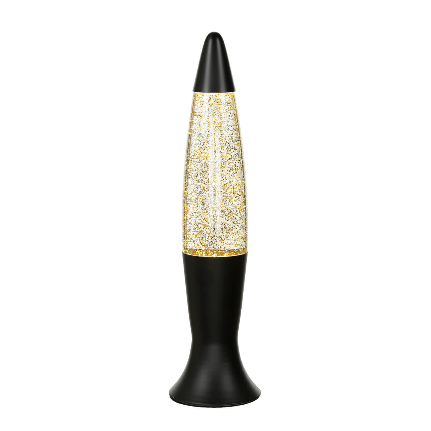 Lavalampe Schwarz Gold Glitter 40 cm Retro ROXY