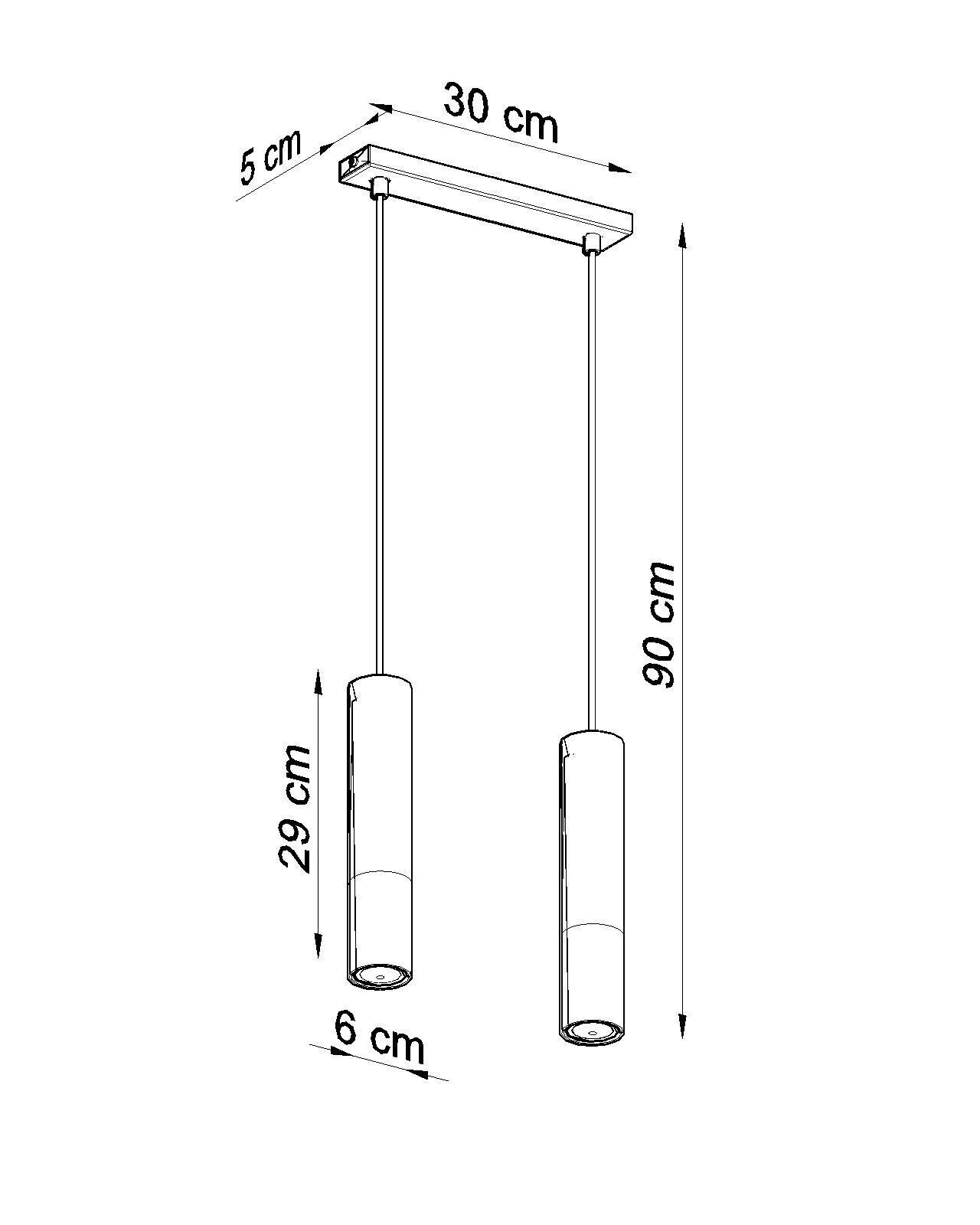 Pendelleuchte Schwarz Gold verstellbar 2-flammig GU10