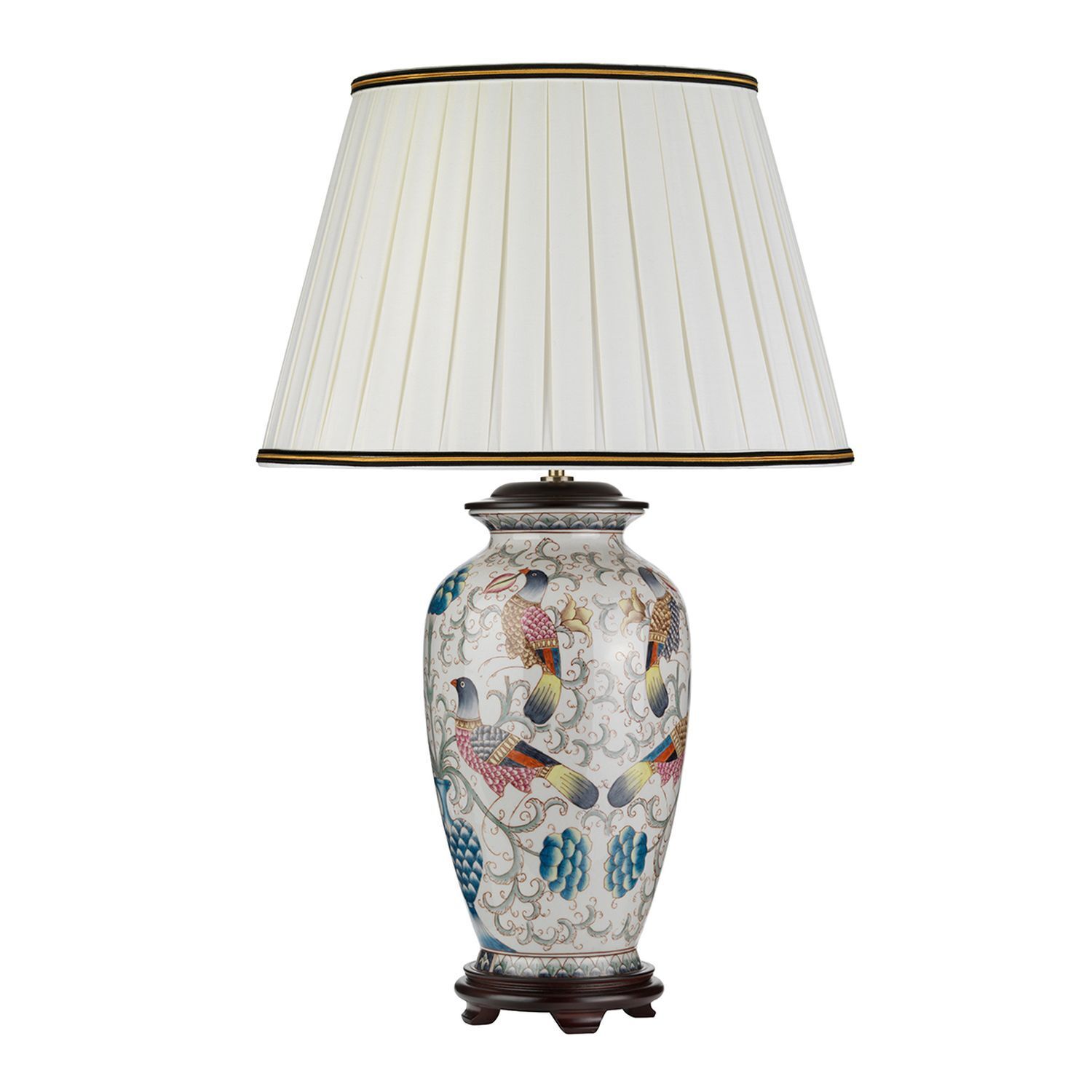 Tischlampe Keramik Stoff in Creme 72cm Klassisch E27