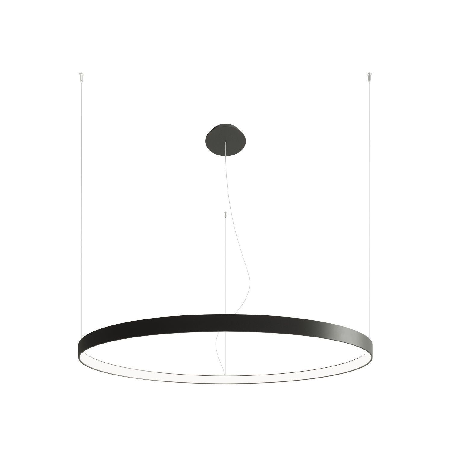 LED Kronleuchter groß Ø 110 cm 4000 K Schwarz Ring