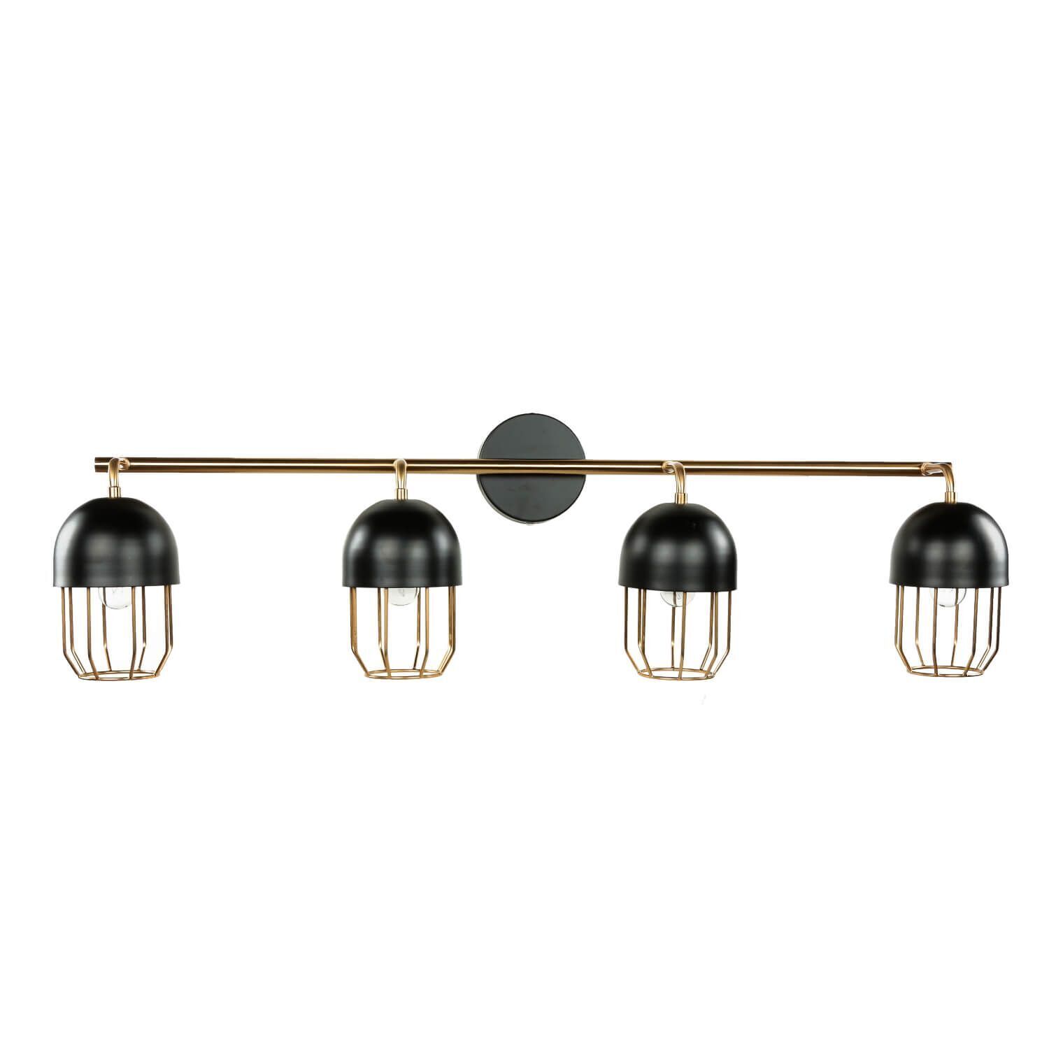 Wandlampe Schwarz Gold groß 4x E14 Metall Loft Design