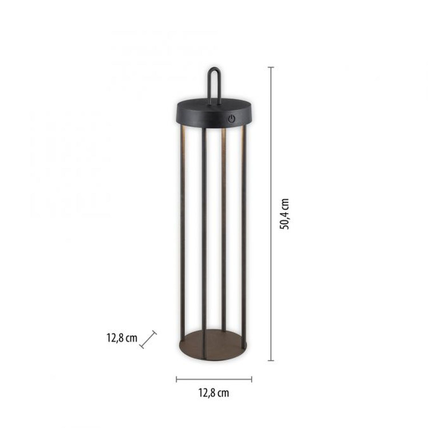 LED Akku Tischleuchte Metall dimmbar IP44 2 W Schwarz