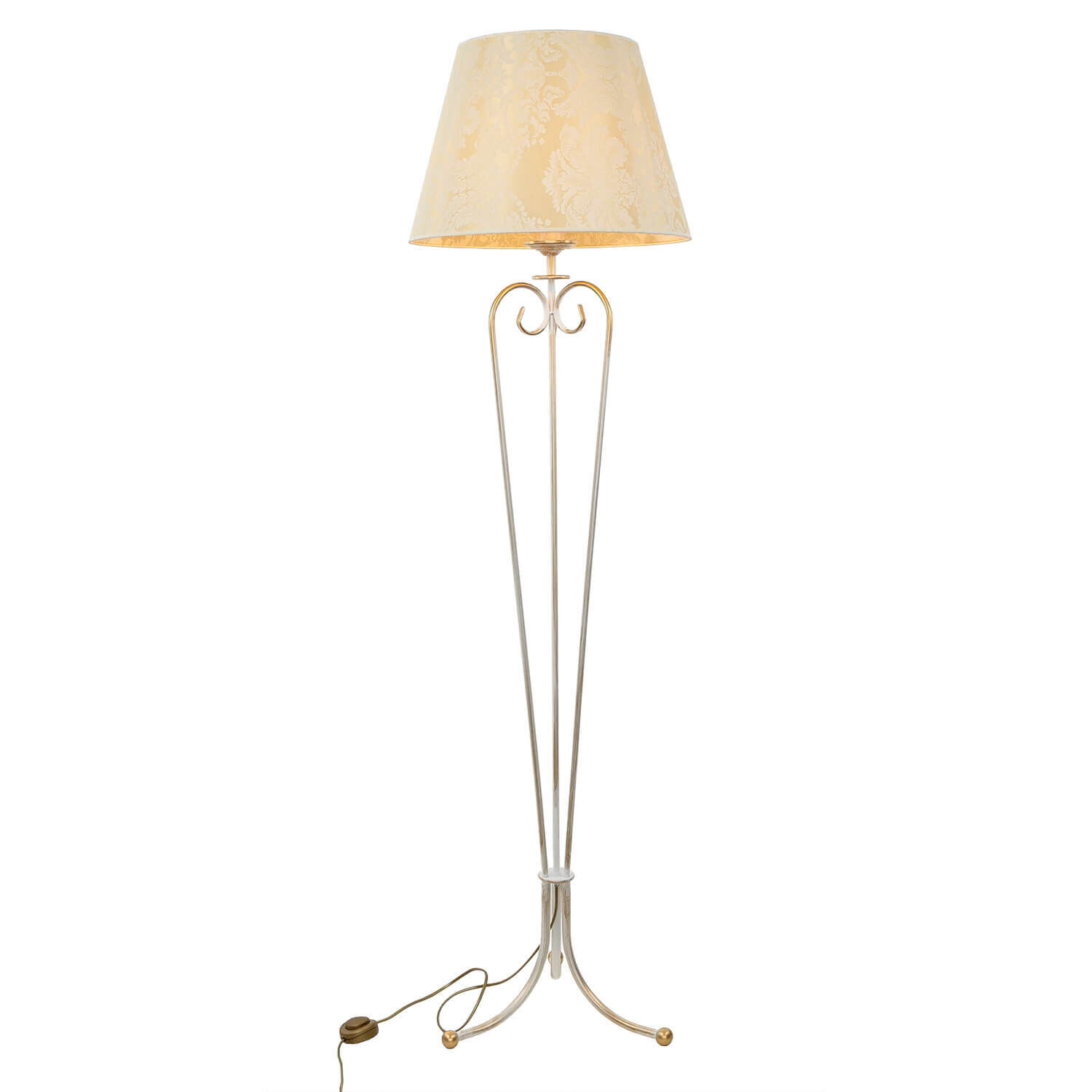 Stehlampe GANARA 158cm Barock Muster Shabby Gold