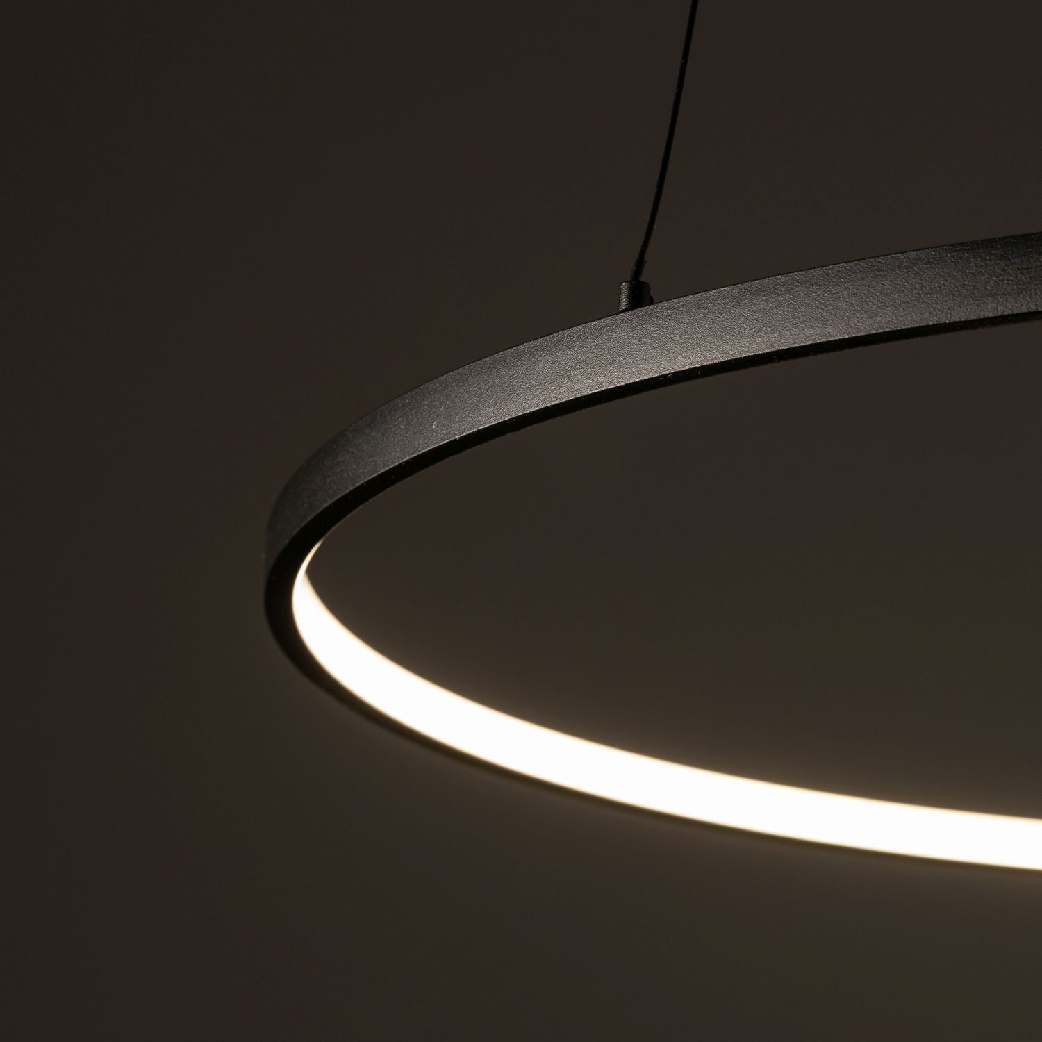 LED Hängeleuchte Ring Ø 60 cm Schwarz 3000 K 660 lm Metall