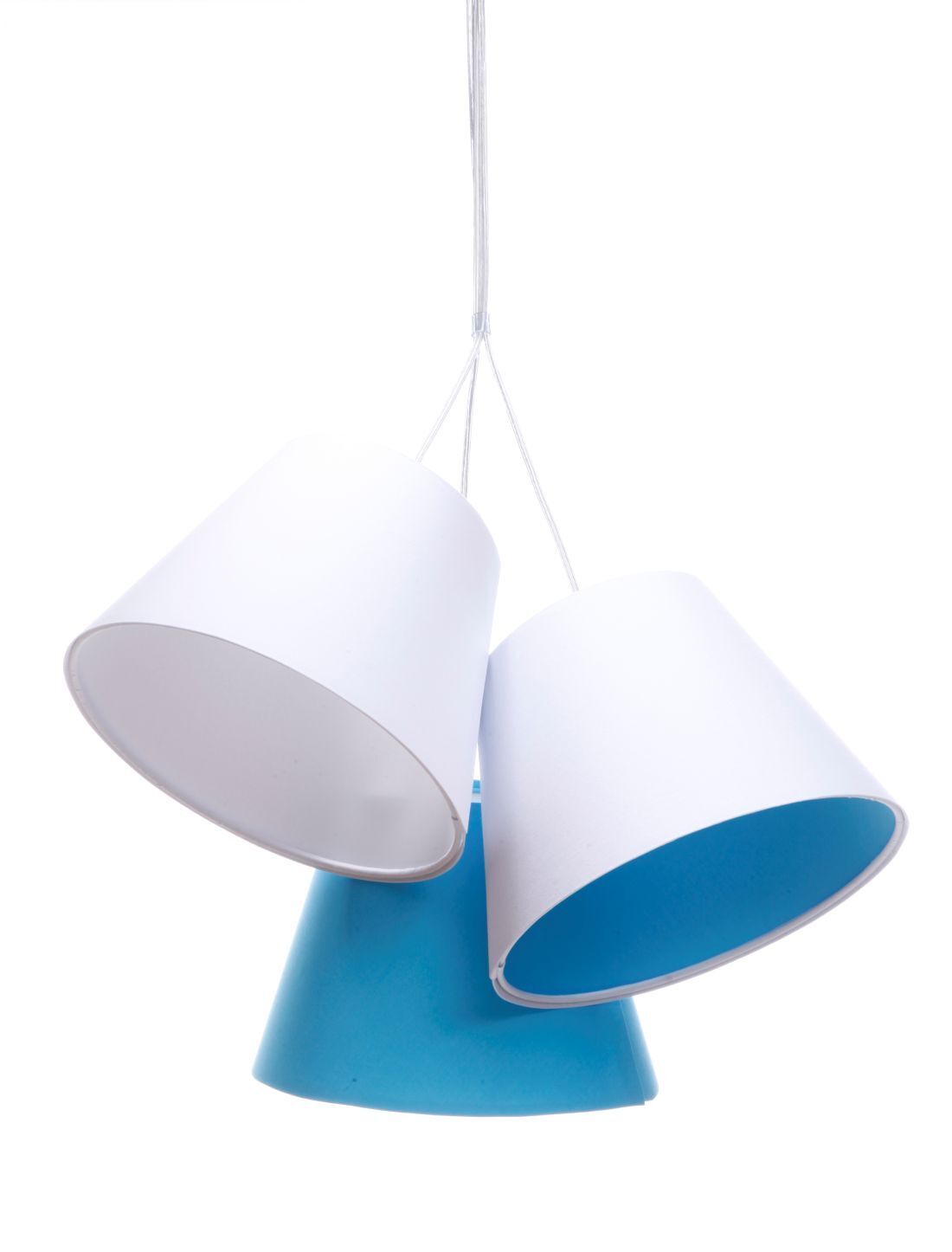 Kinderzimmerlampe Mädchen Weiß Blau Stoff