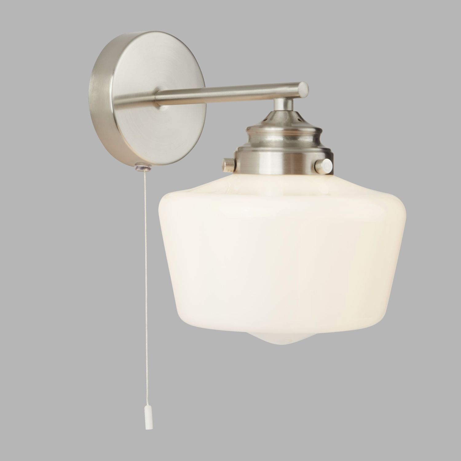 Wandlampe mit Schalter IP44 Silber Weiß Badezimmer