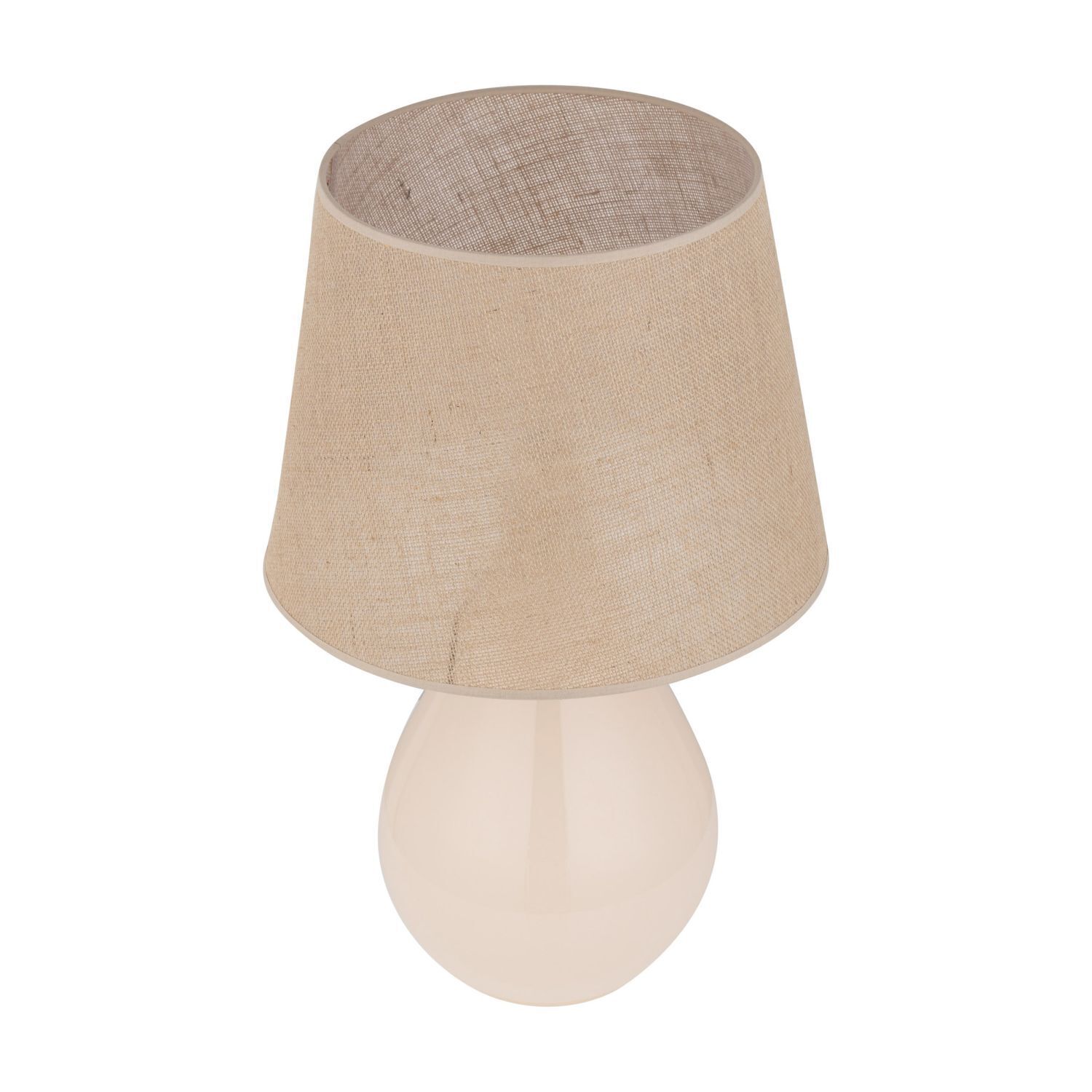 Tischleuchte Glas Jute 67 cm hoch Ecru Braun E27 RIKA