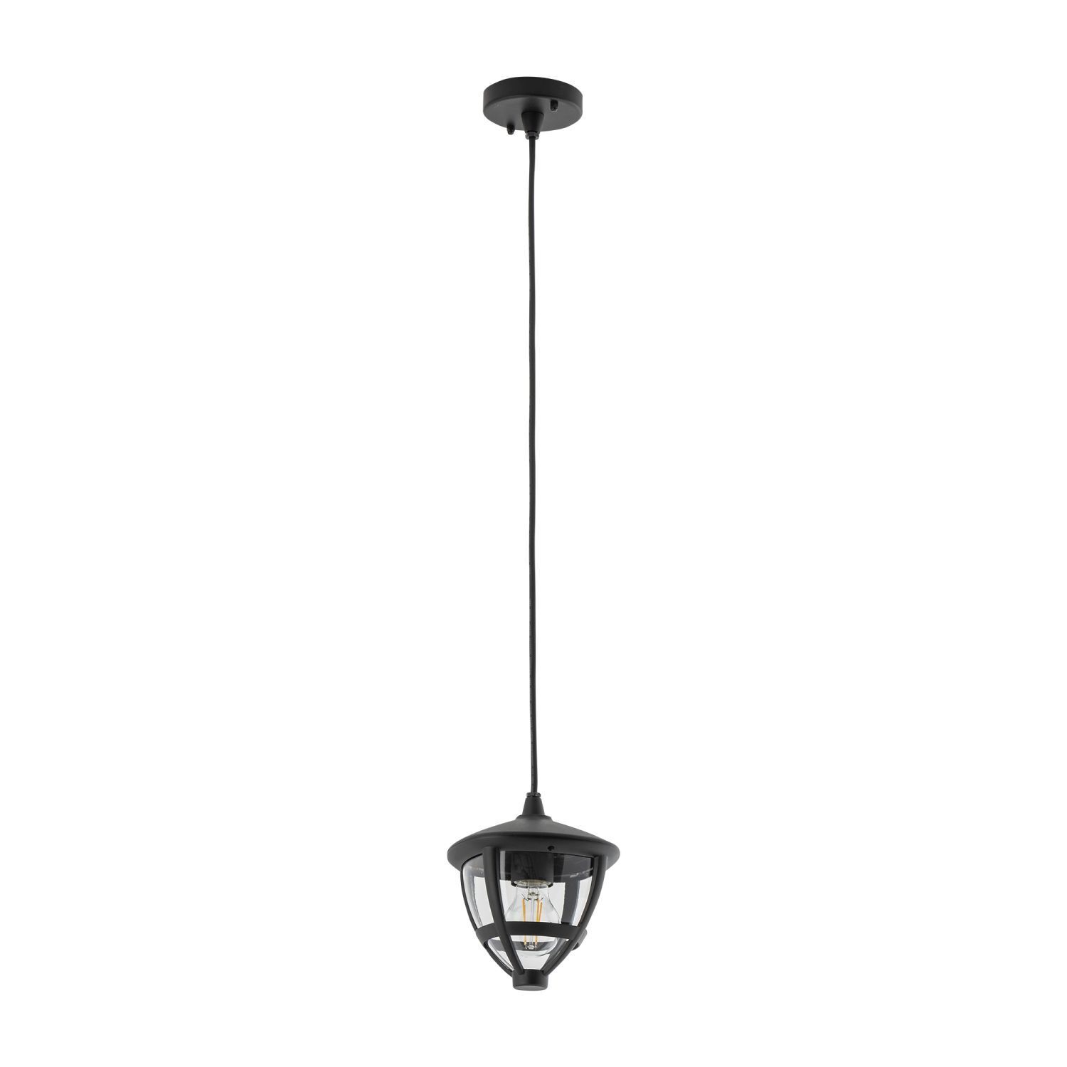 Pendelleuchte außen IP44 E27 Schwarz Aluminium Modern KIKI