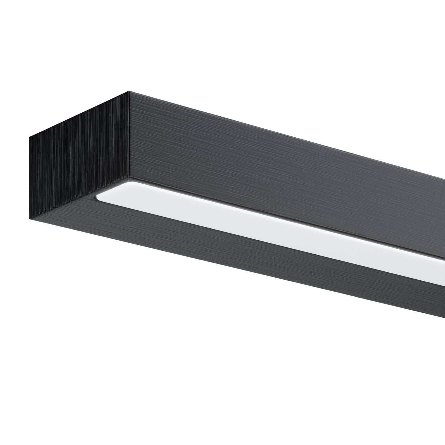 Spiegelleuchte LED Metall B: 40 cm Schwarz länglich