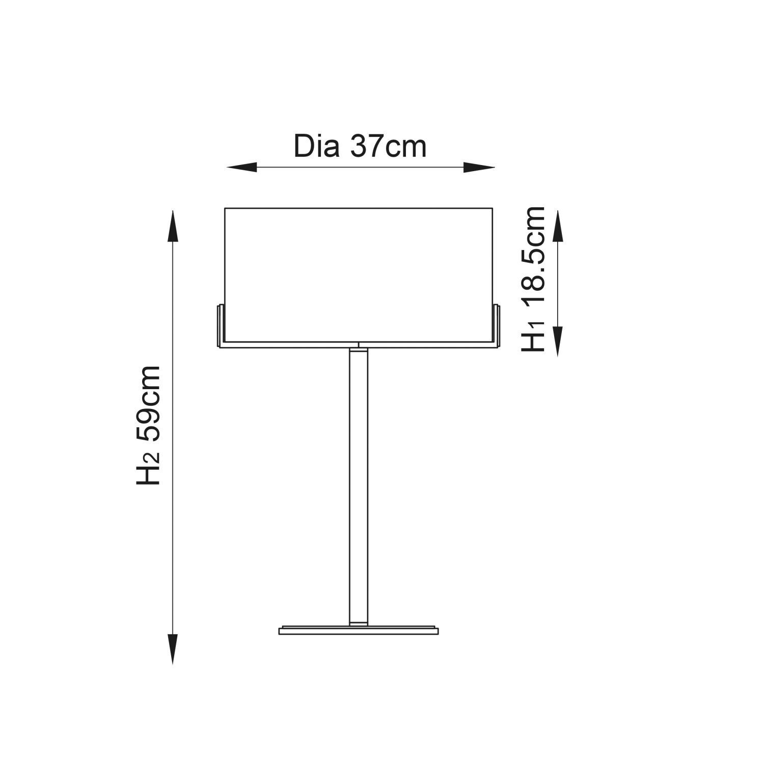 Tischleuchte Metall Stoff 59 cm in Bronze Weiß Modern