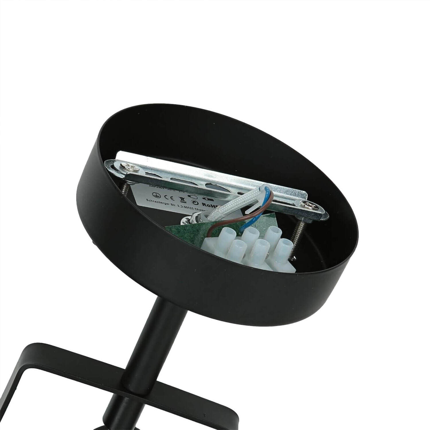 Spot Lampe Schwarz Metall rund Retro DALLAS