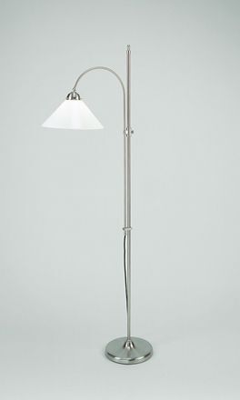 Wohnliche Stehlampe Messing Glas E27 160 cm in Nickel