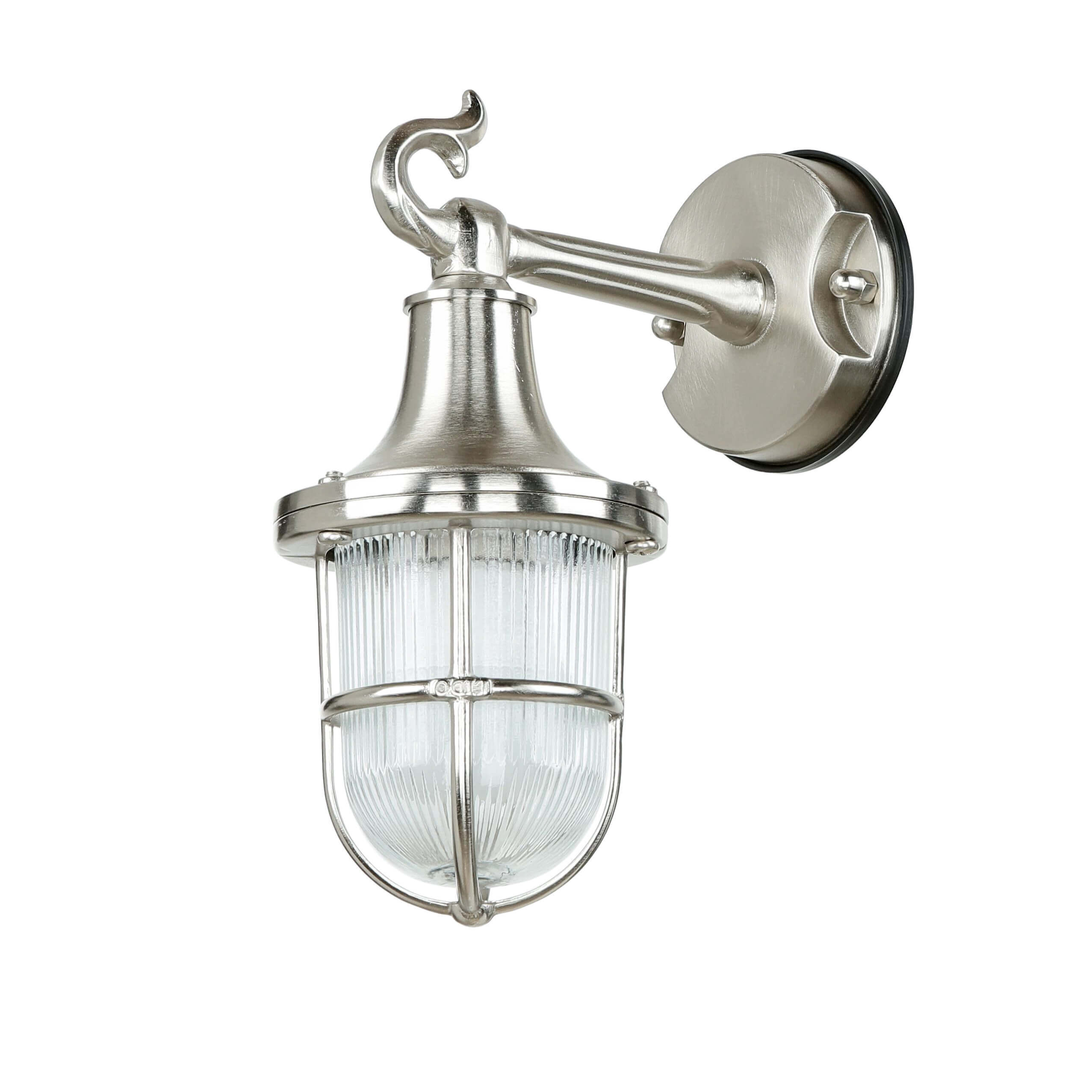 Wandlampe Außen Nickel Maritim IP64 Echt-Messing