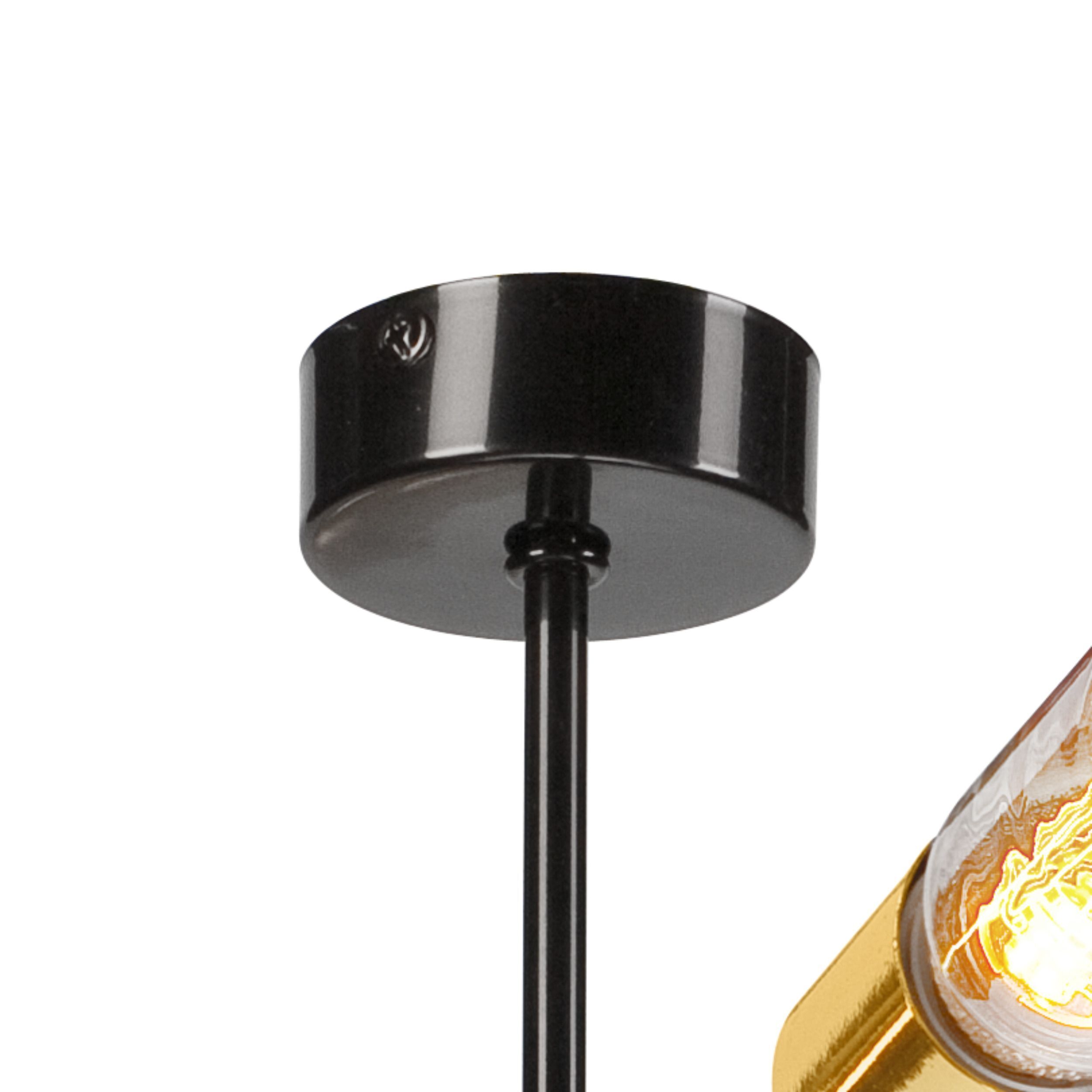 Deckenlampe Schwarz Gold für 6x E27 Metall Wohnzimmer