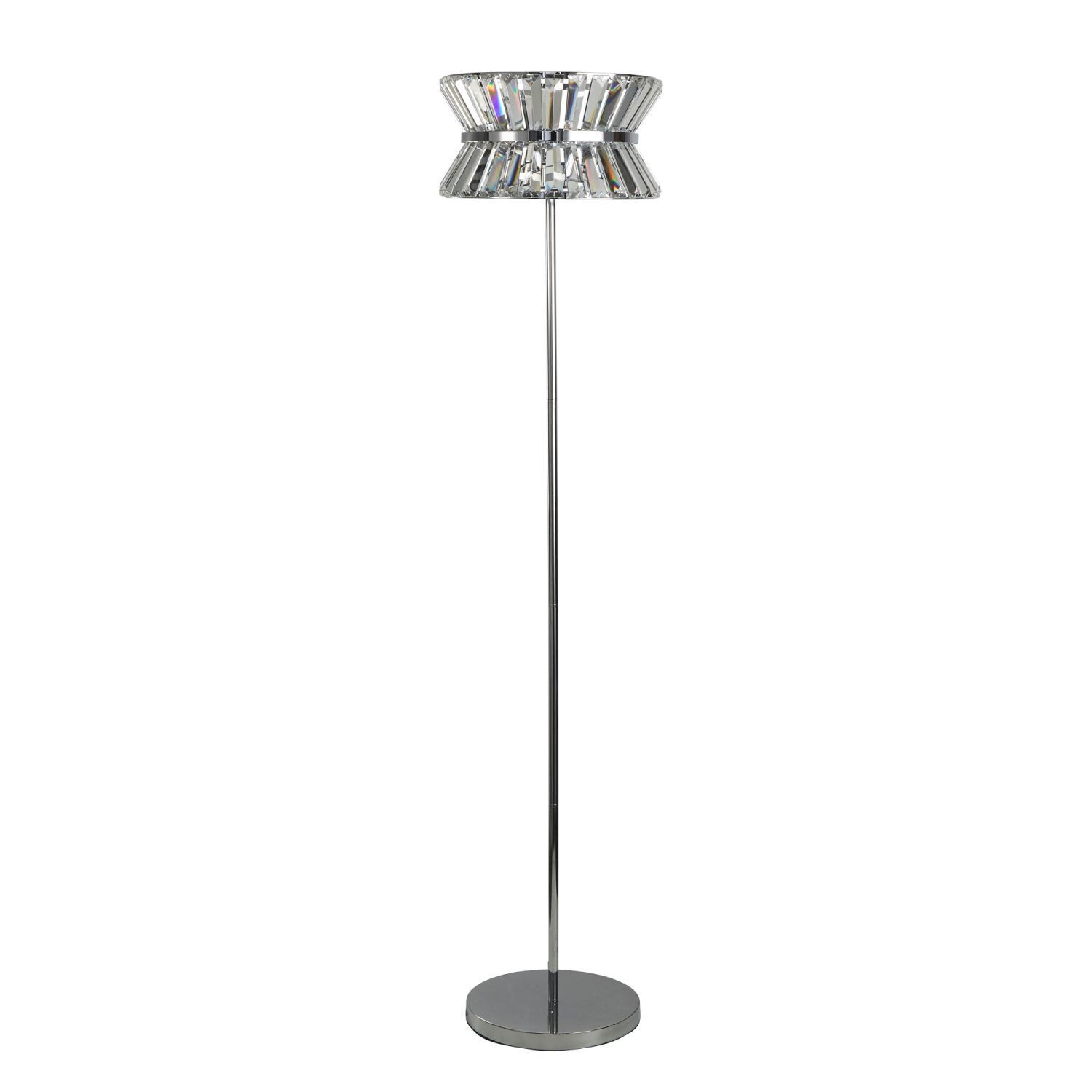 Stehlampe Kristall 150 cm klein Art Déco Chrom Klar