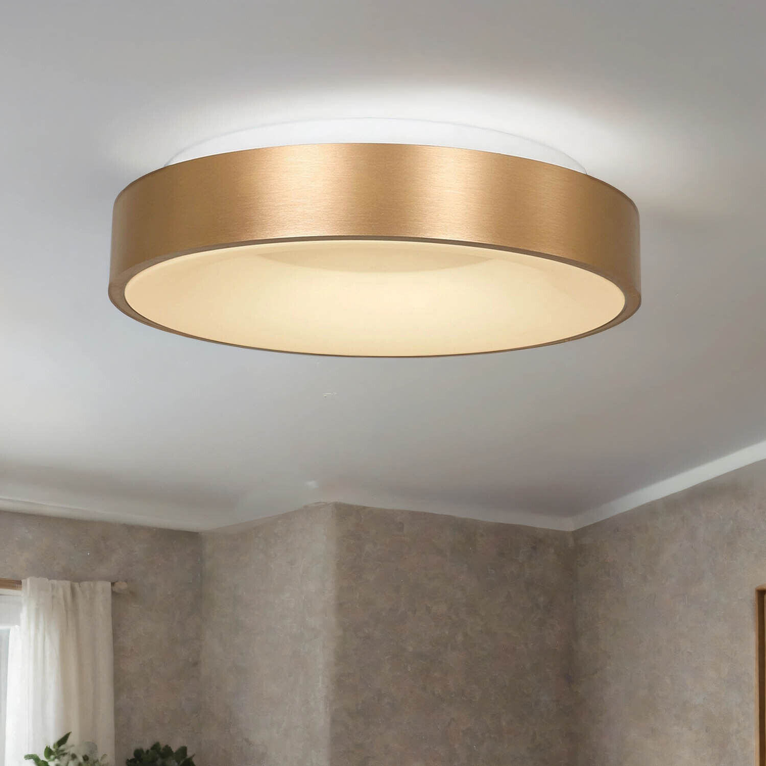 LED Deckenleuchte Metall Kunststoff in Gold Weiß 40 W