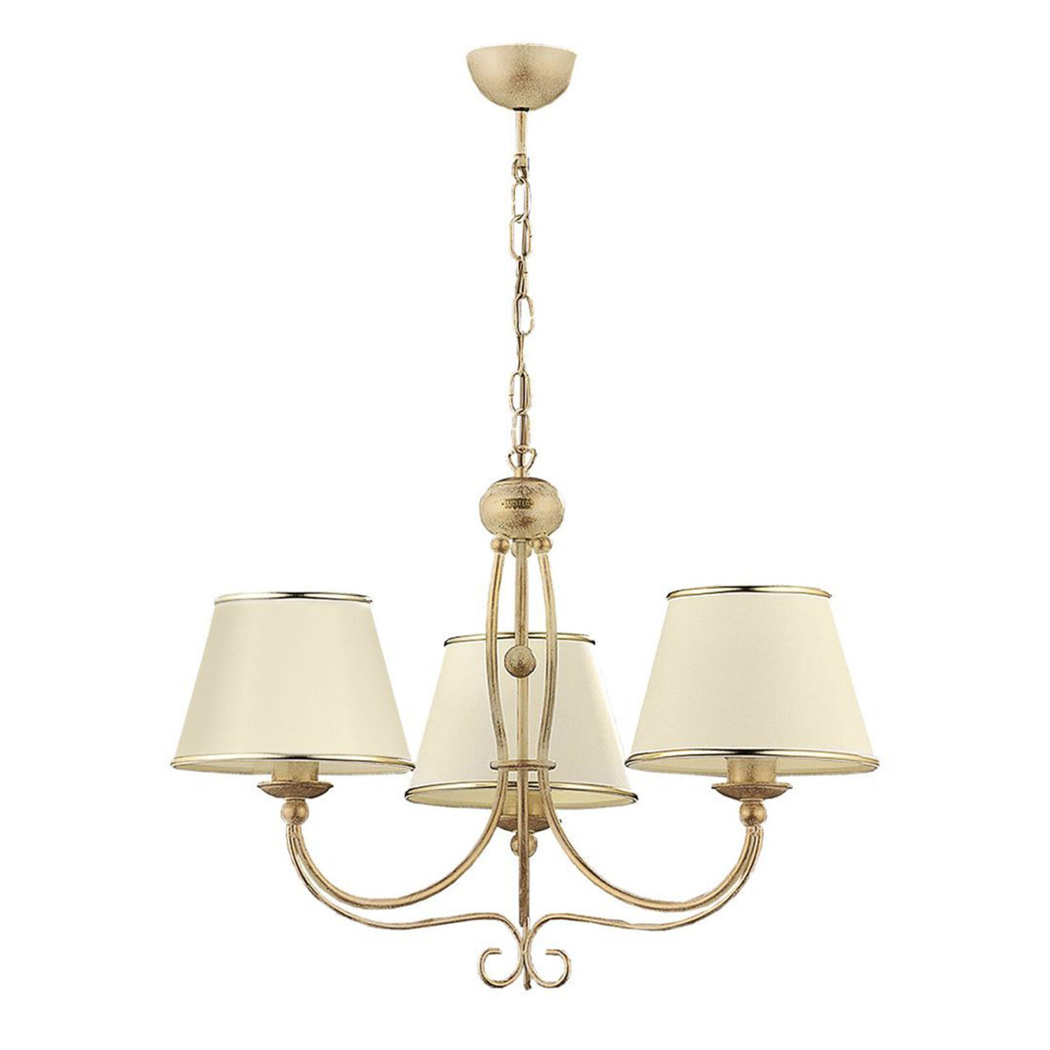 Kronleuchter Ø67cm Shabby Gold 3xE27 Hängelampe