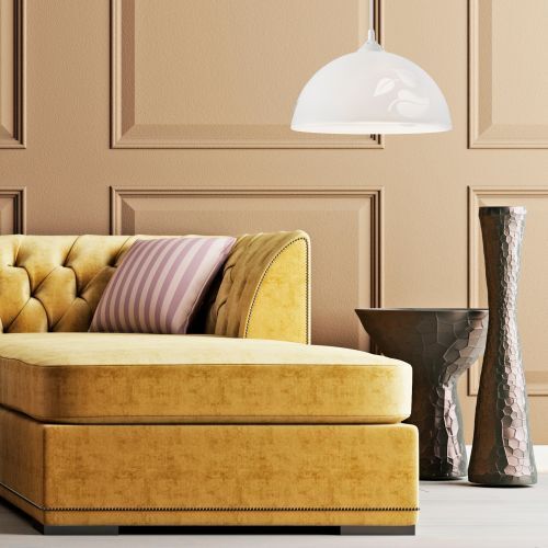 Pendelleuchte Grau Retro rund Esstisch Glas Lampe