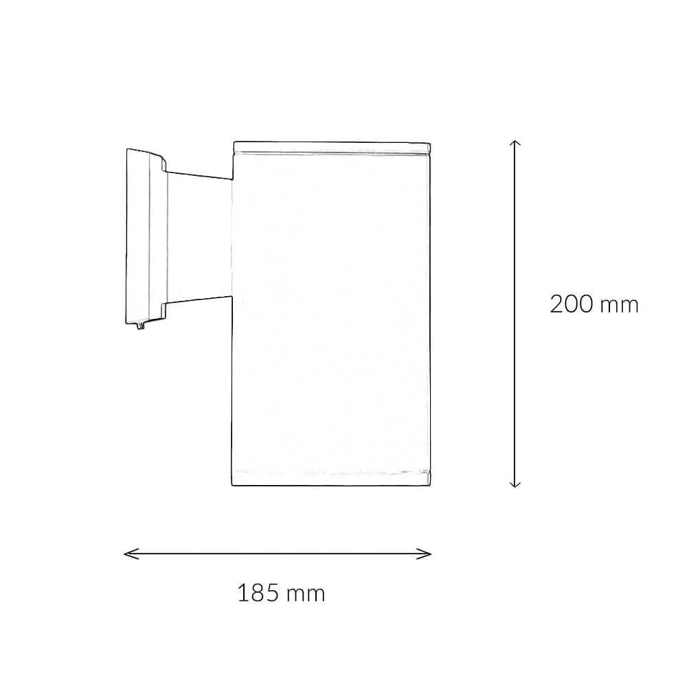 Eckige Außenleuchte Anthrazit IP54 H:20 cm E27