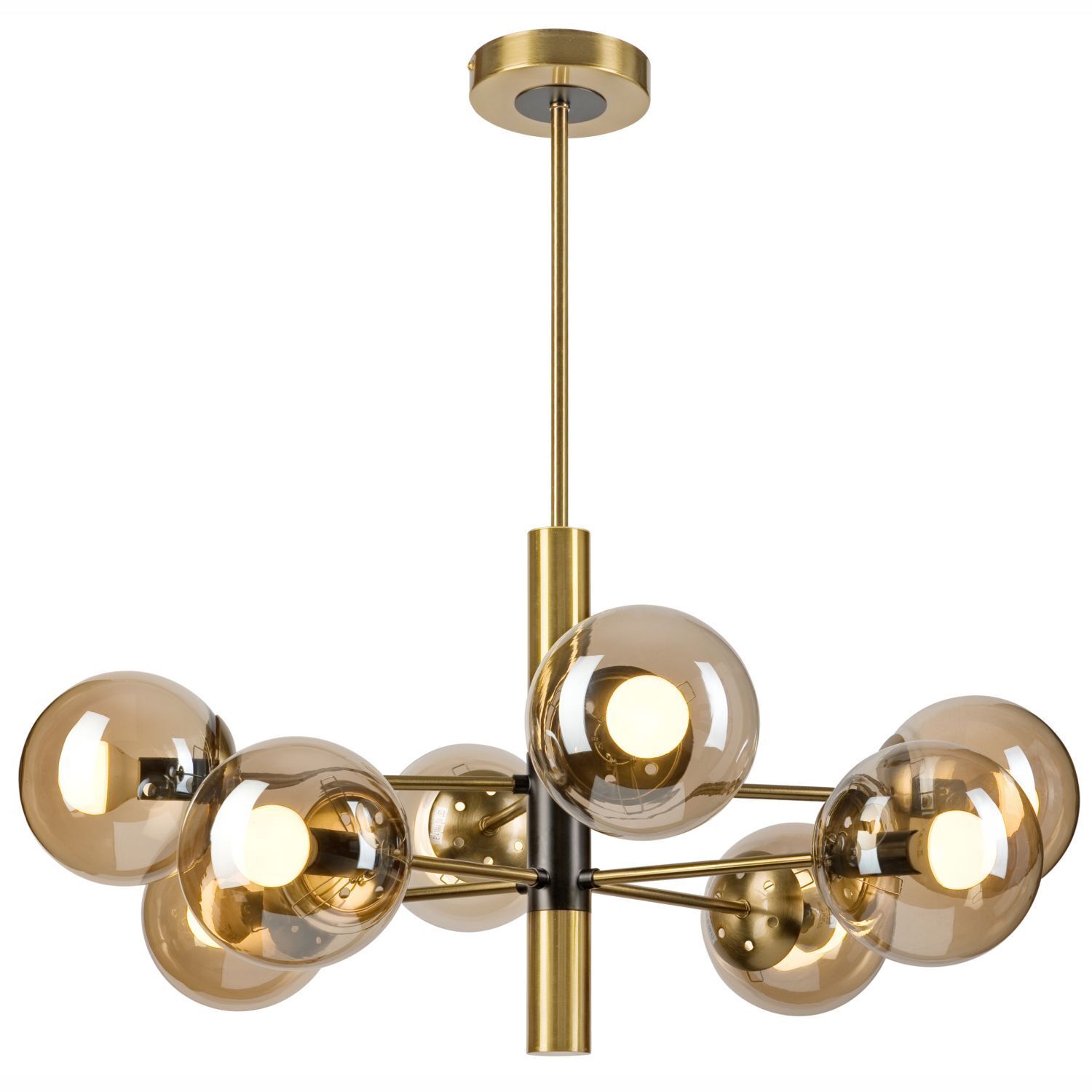 Deckenleuchte G9 Metall Glas 8-flammig B:68 cm in Gold