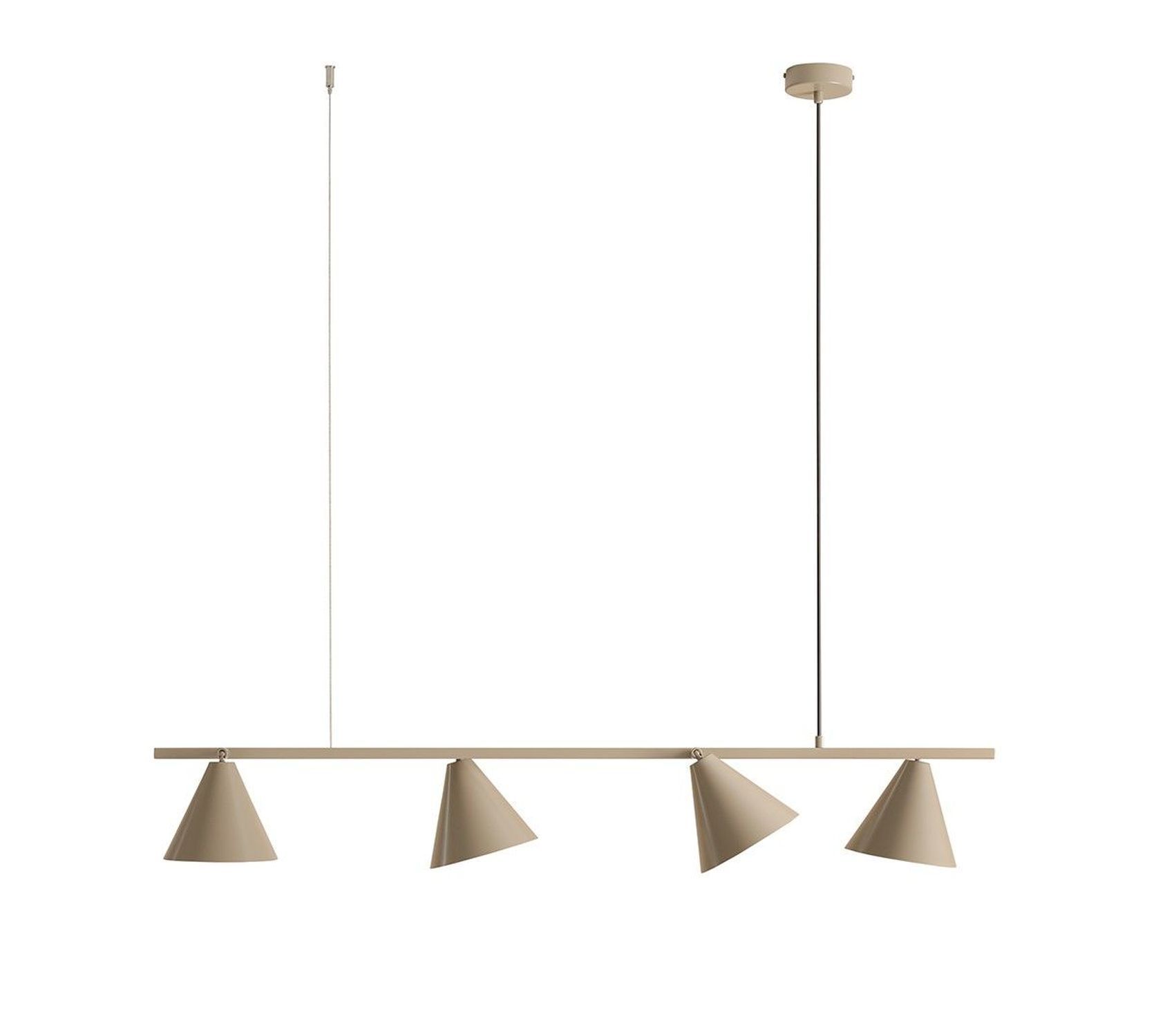 Hängelampe Beige Metall 4-flammig L:120 cm flexibel