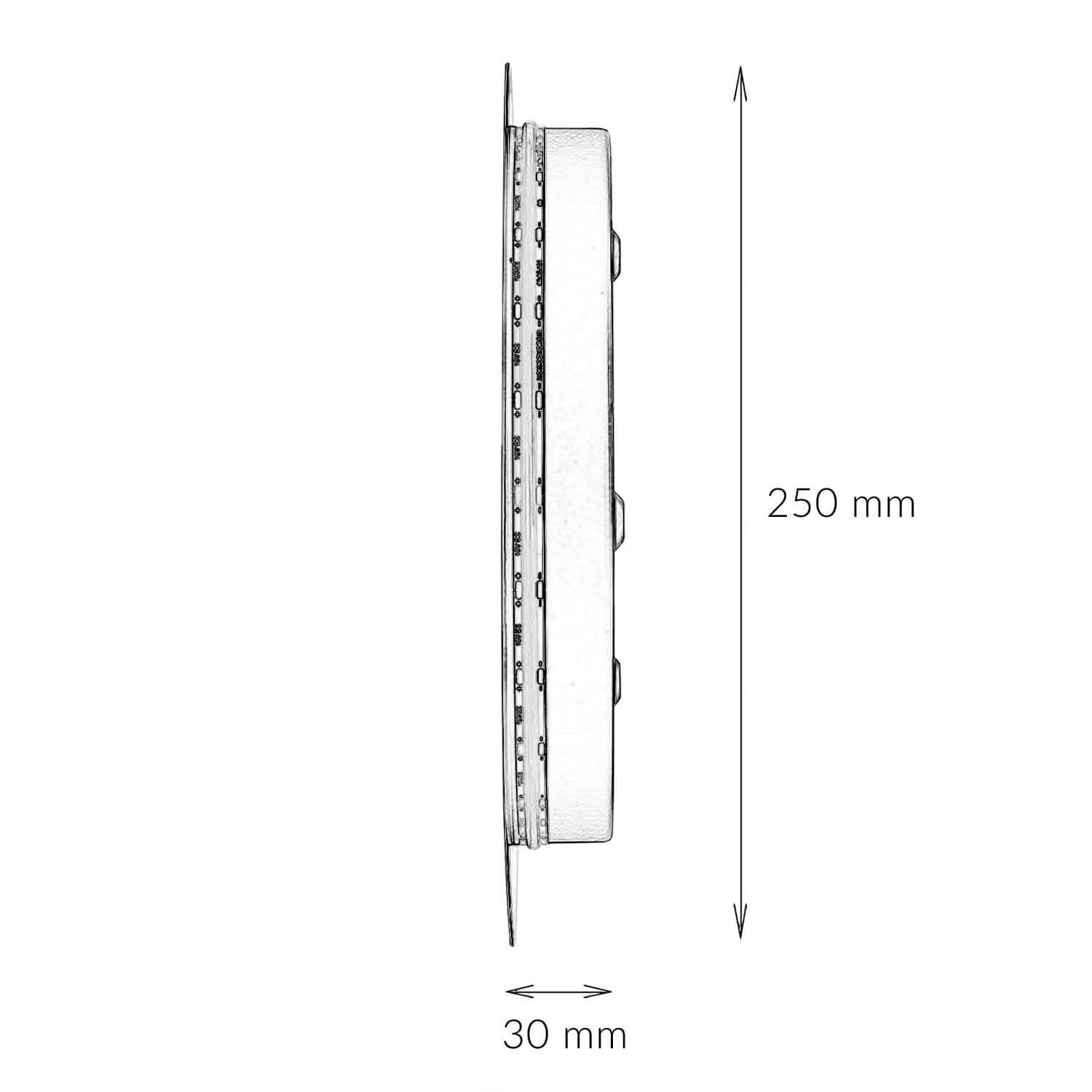 Flache Wandleuchte LED Braun 3000 K rund Ø 25 cm Metall