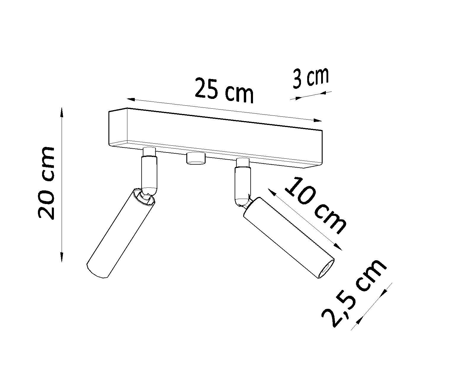 Deckenstrahler SARGAS Weiß 25 cm breit klein 2-flammig