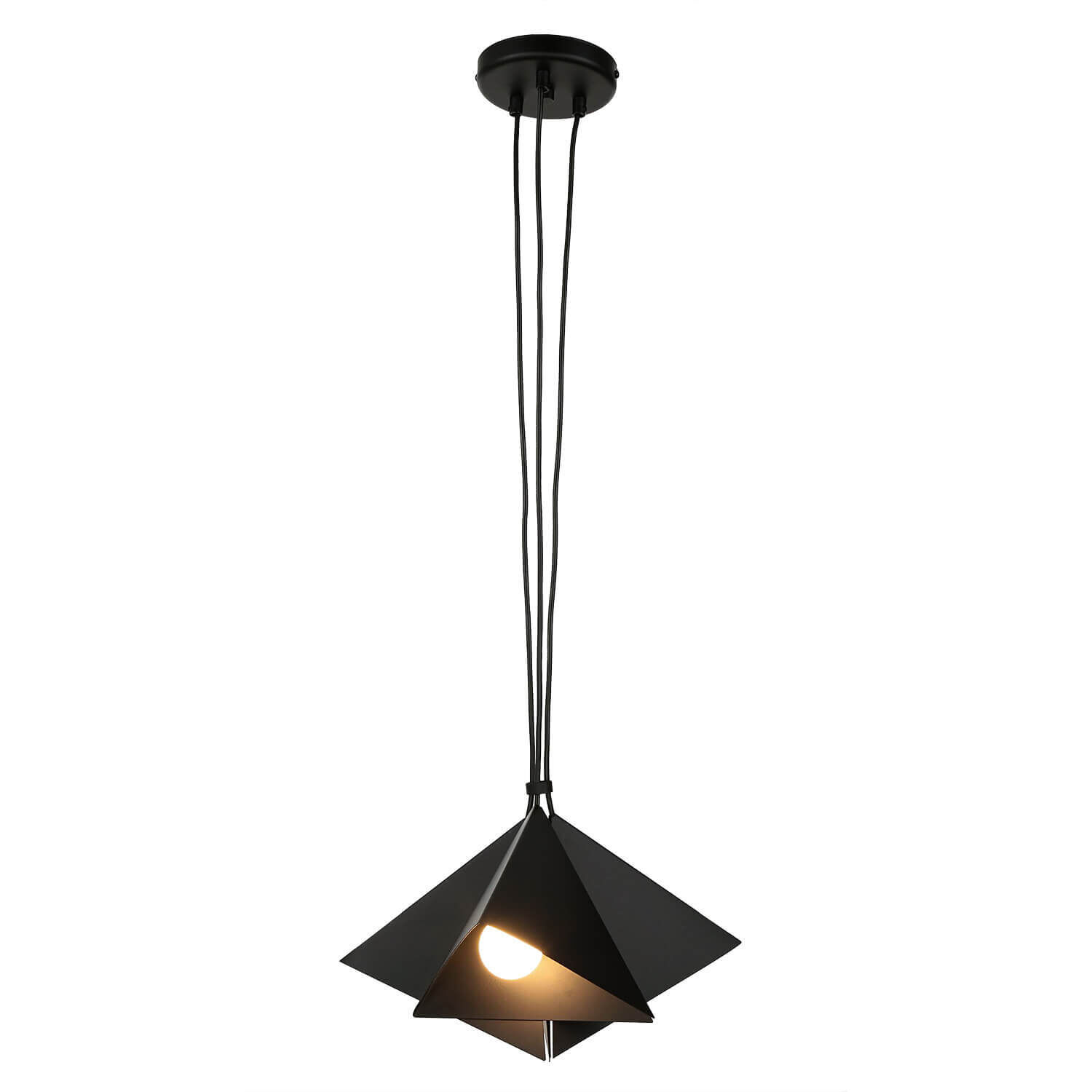 Moderne Pendelleuchte E27 Schwarz 3-flmg