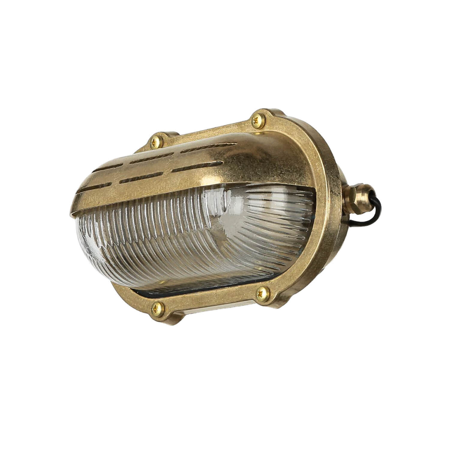 Wandlampe Außen Messing Maritim oval IP64 Haus Tür