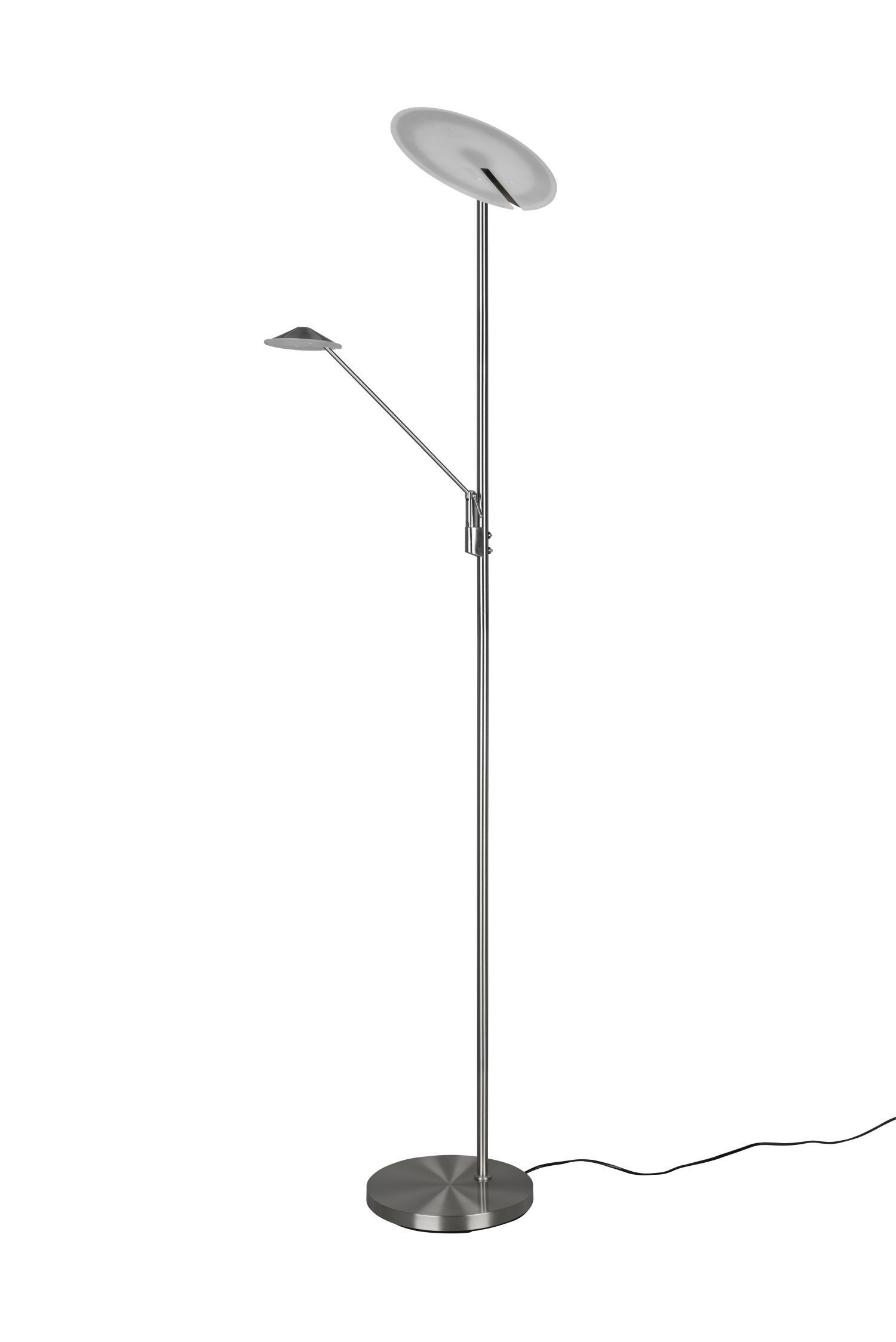 Dimmbare LED Stehleuchte flexibel 180 cm in Nickel