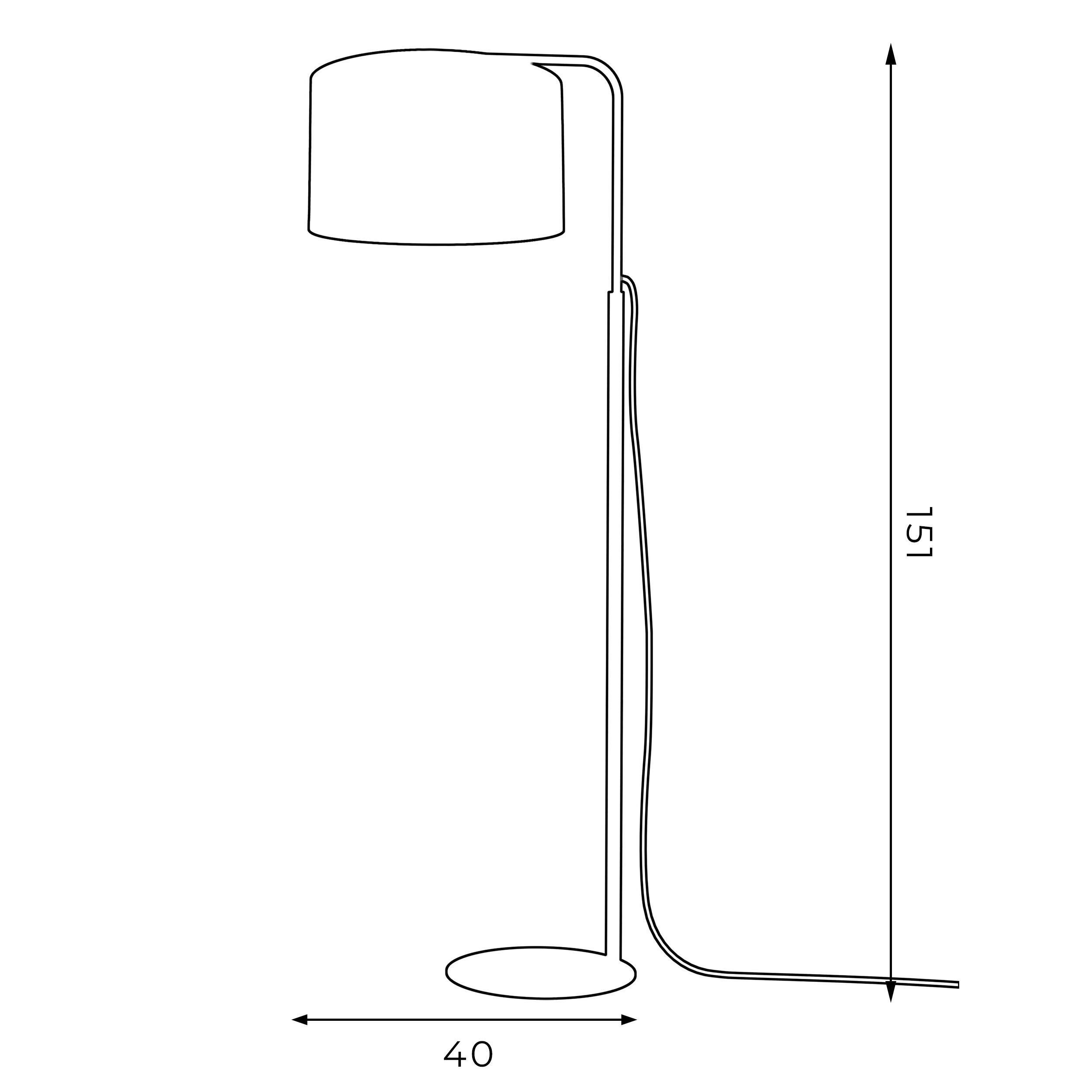 Stehlampe Stoff Metall 151 cm Wohnzimmer Schwarz Gold