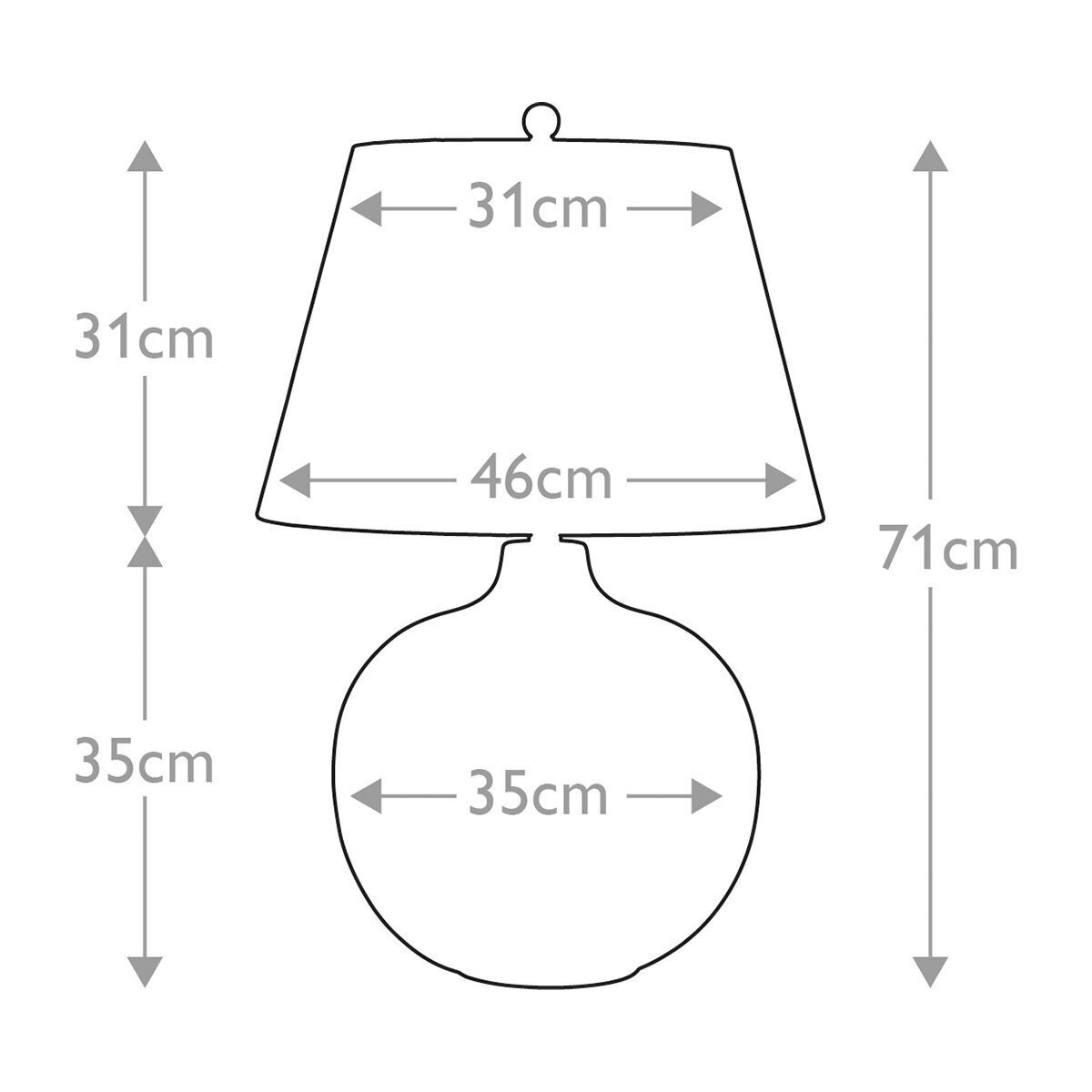 Große Tischlampe in Bronze Elfenbein 71 cm Klassisch E27