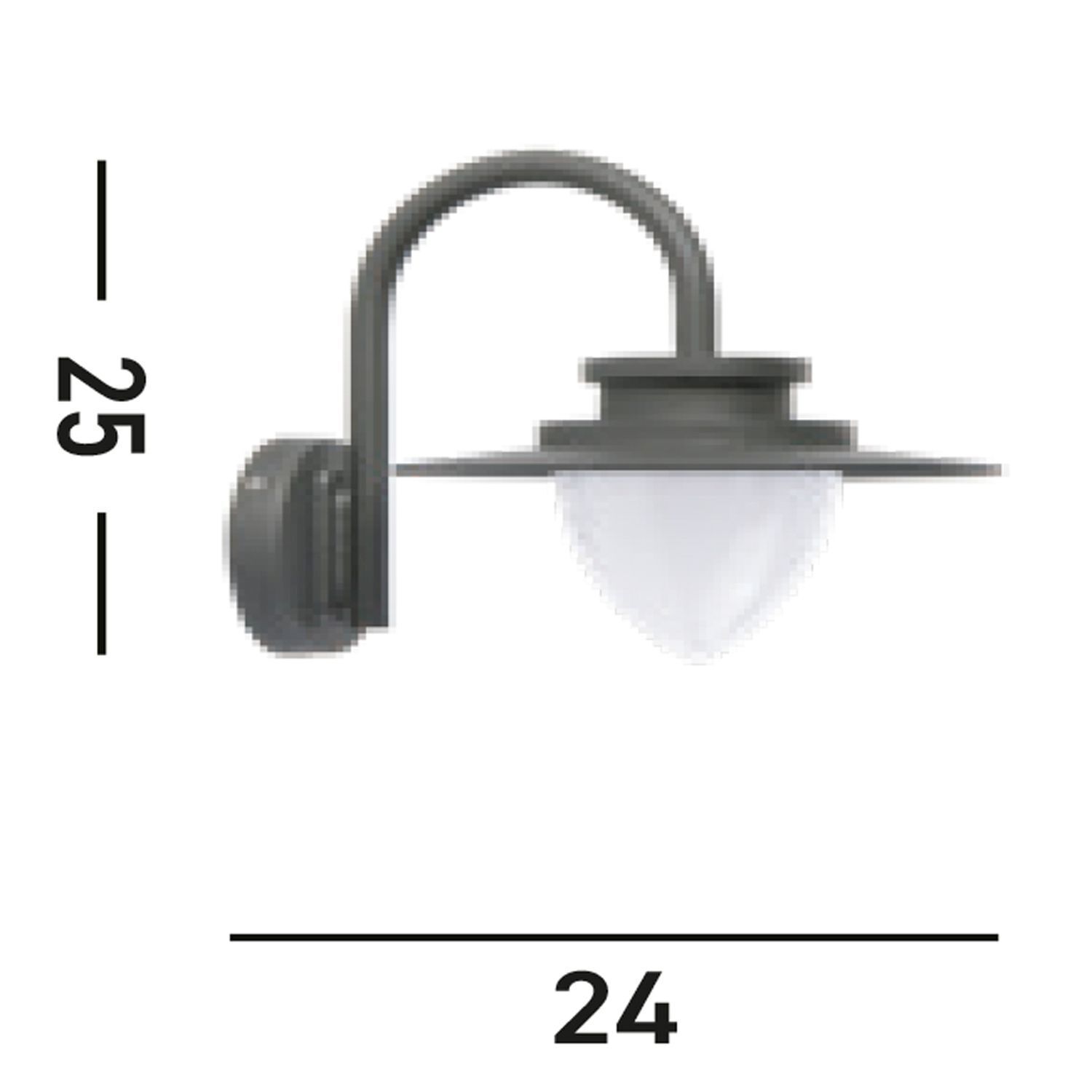 LED Wandlampe Außen Aluminium IP54 Grau Weiß H:25 cm