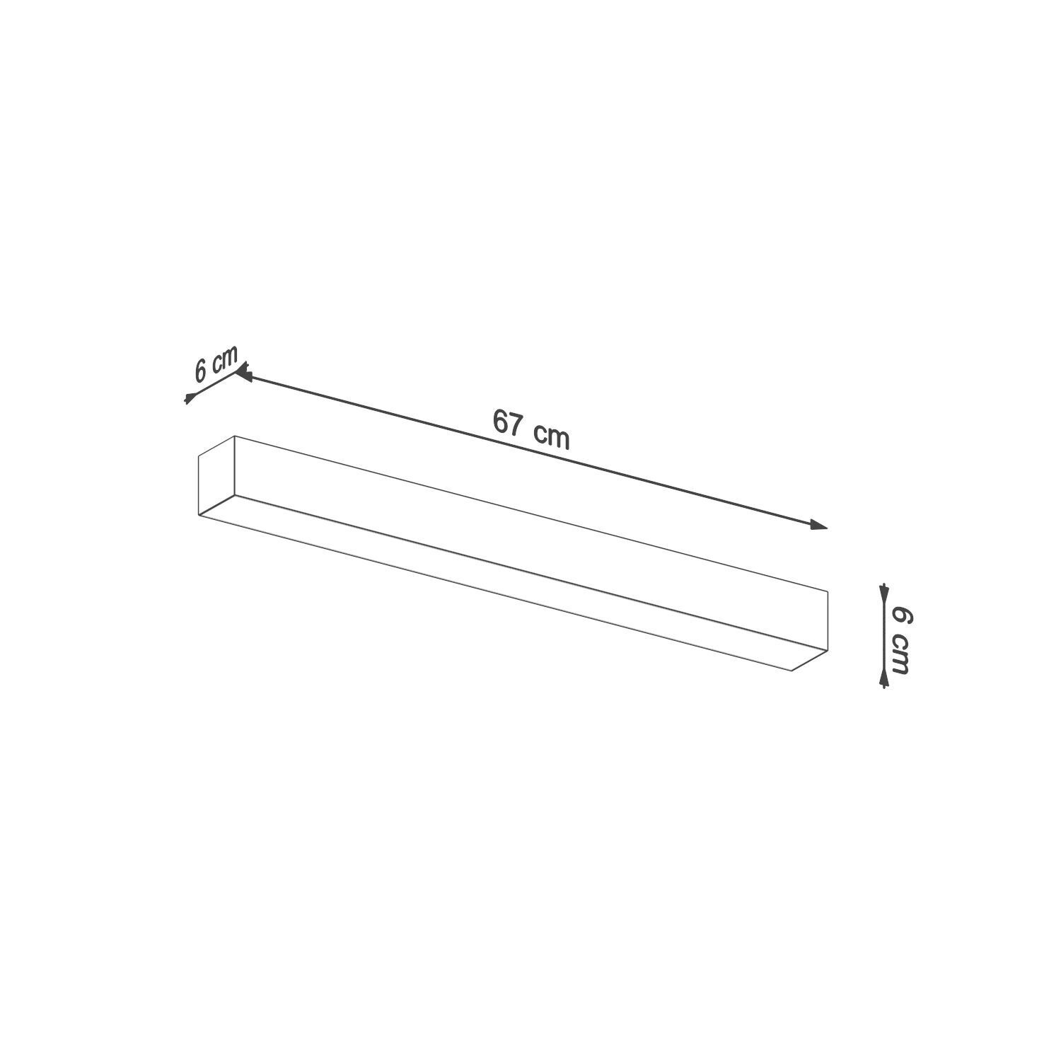 LED Wandlampe innen 67 cm Schwarz 3000 K 2080 lm