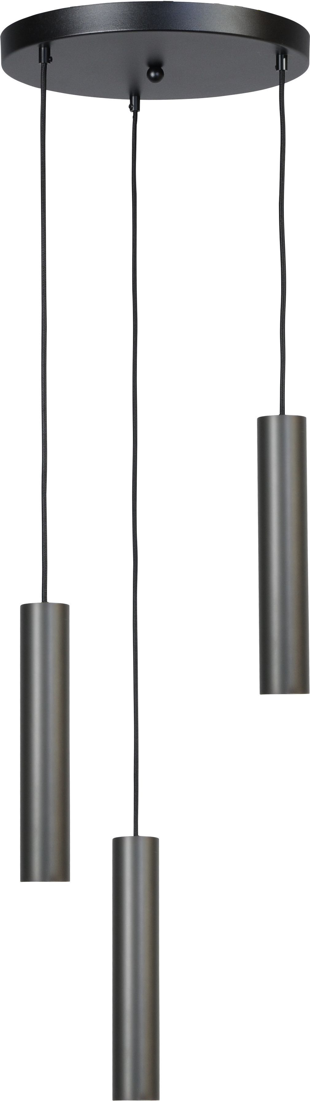 Pendelleuchte 3-flammig Schwarz verstellbar Metall GU10
